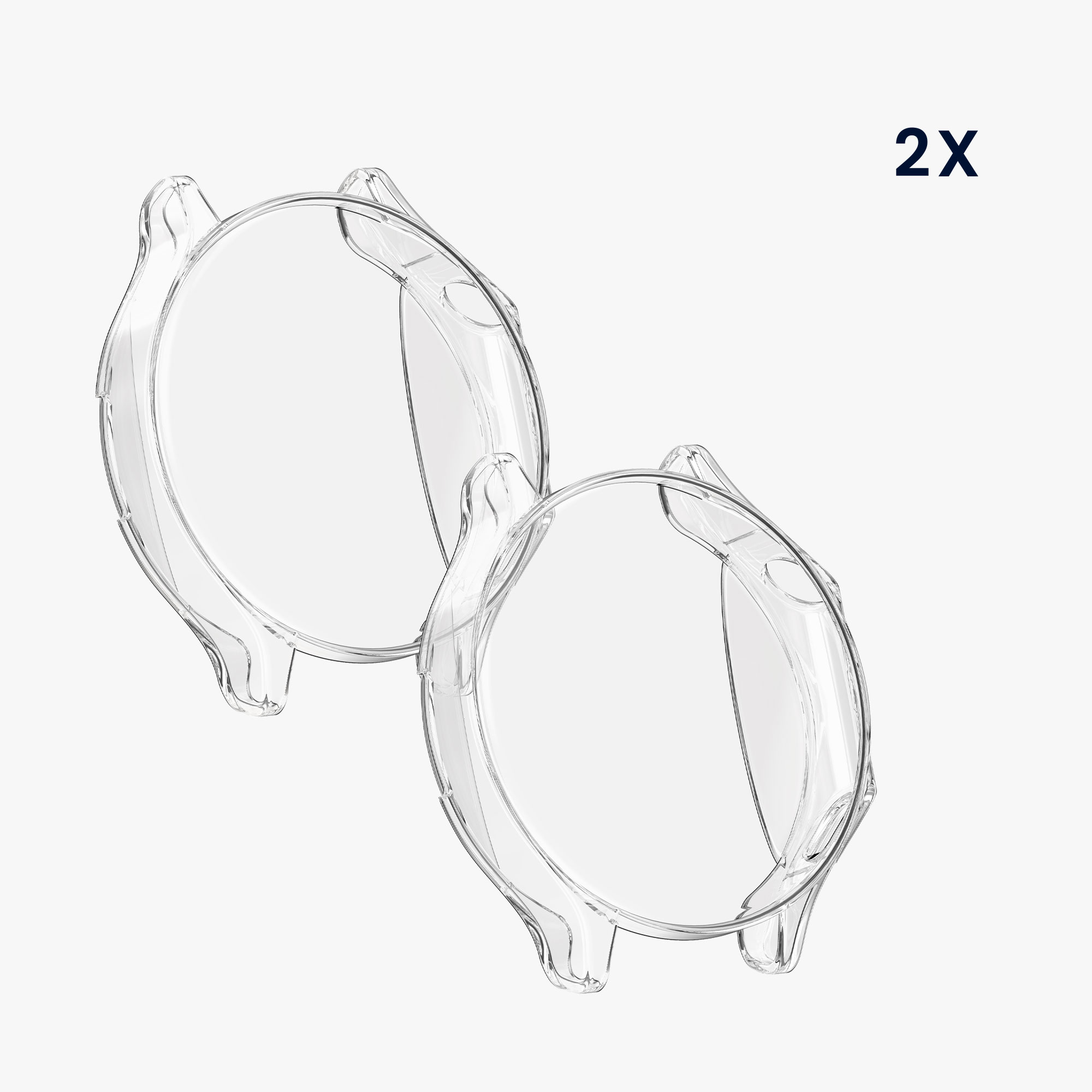 Kryt s ochranným sklem kwmobile pro OnePlus Watch 2 / OPPO Watch X - 2 ks - transparentní