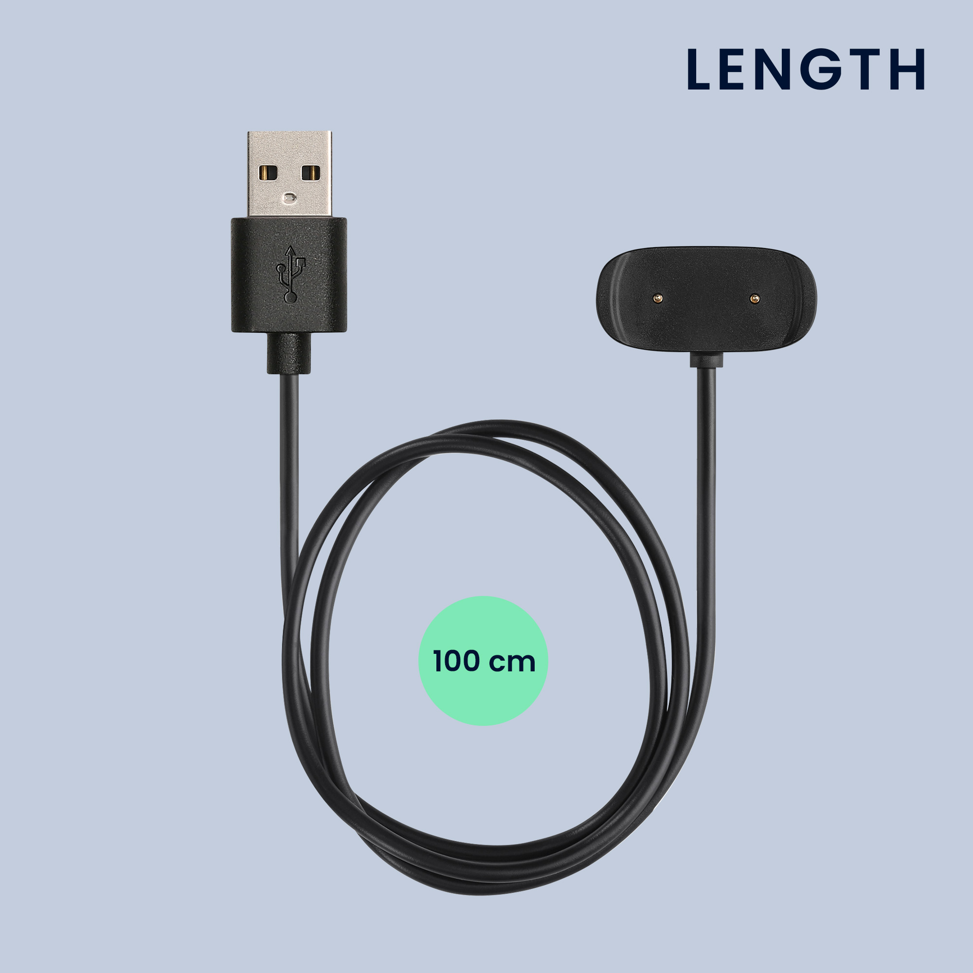 Nabíjecí kabel pro Huawei Amazfit Bip 5 / GTR Mini / Amazfit Active / Active Edge kwmobile - černá