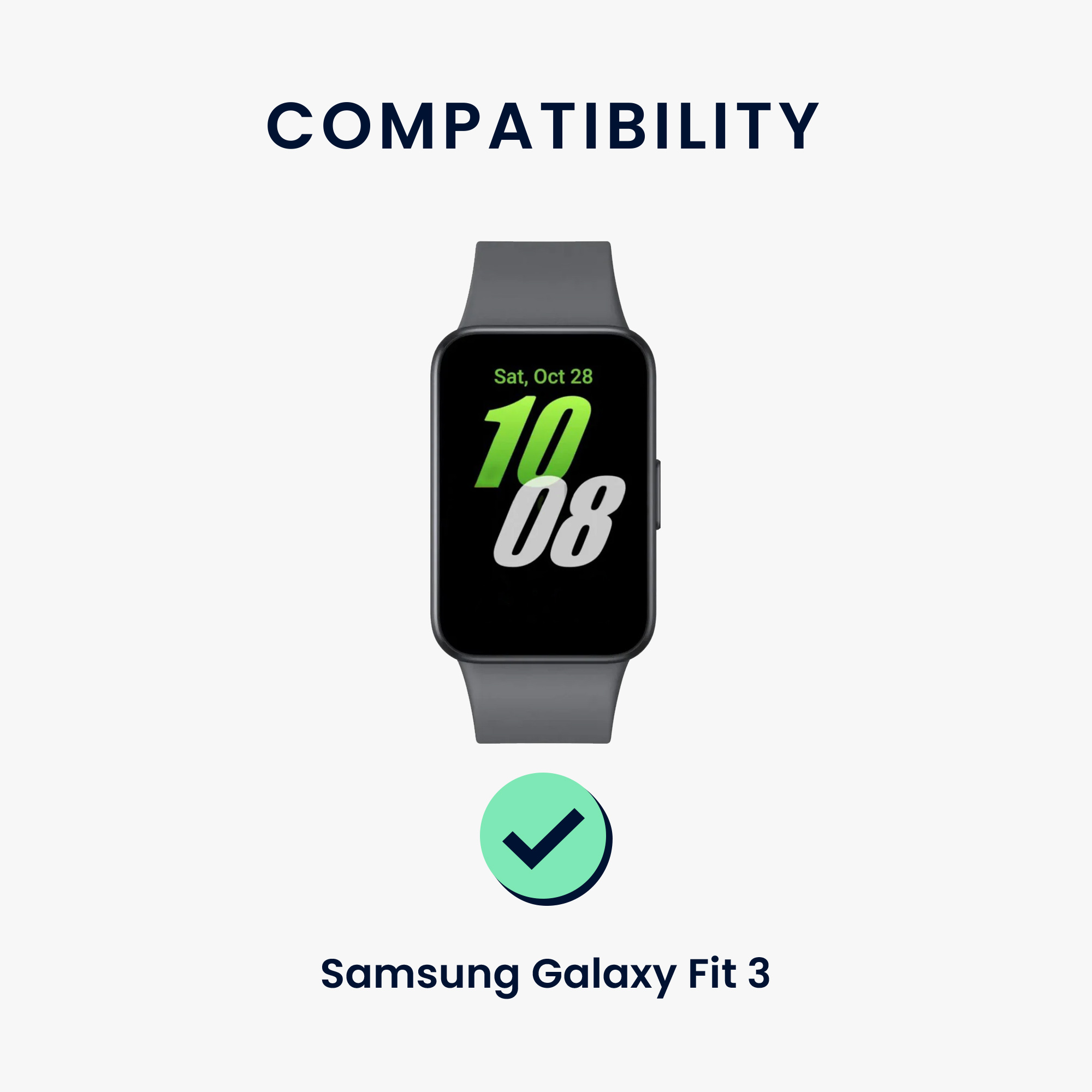 Nylonový řemínek na chytré hodinky Samsung Galaxy Fit 3 kwmobile tmavě zeleno-světle šedo-zelený