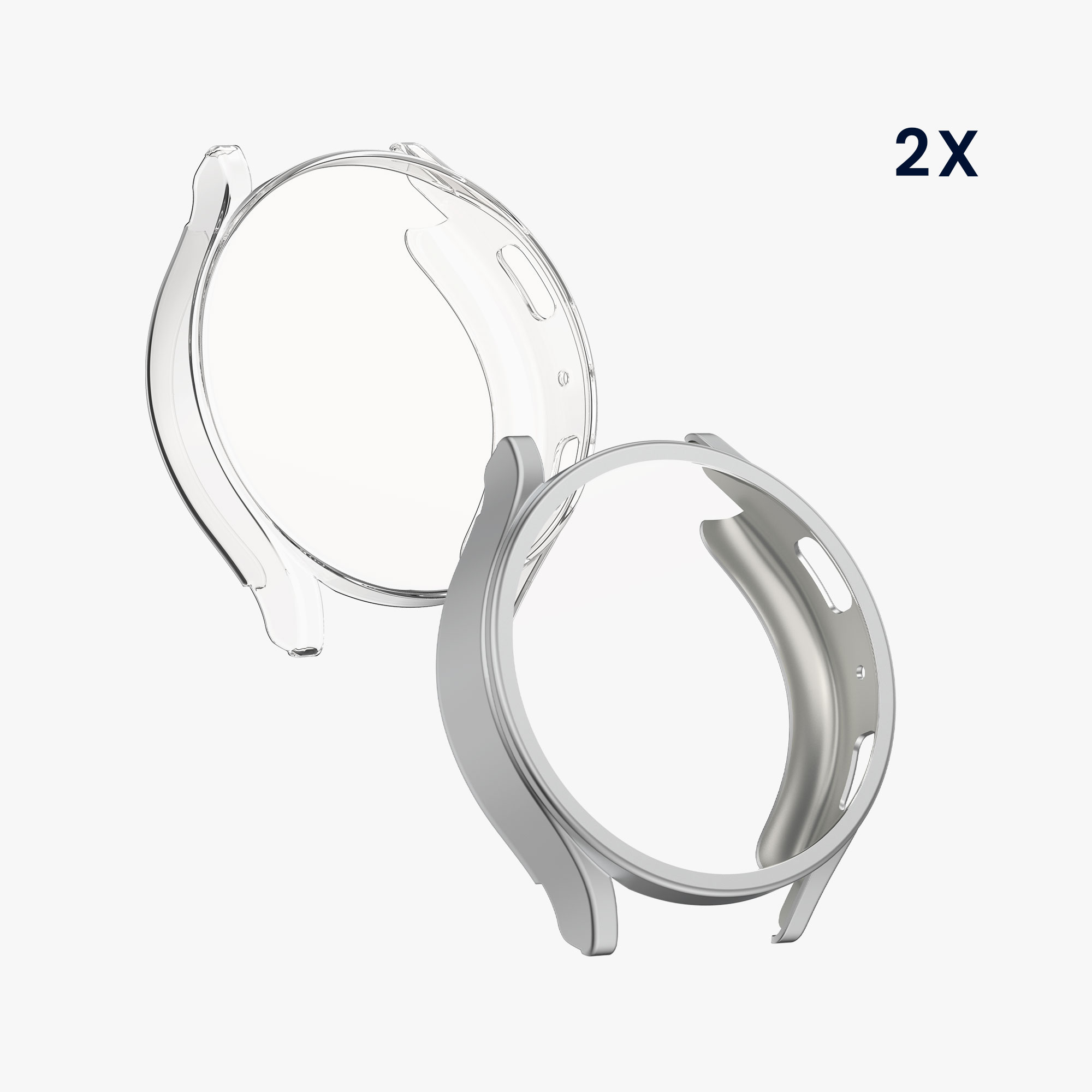 2x Ochranná fólie na hodinky Galaxy Watch 7 44mm kwmobile transparentní/stříbrný