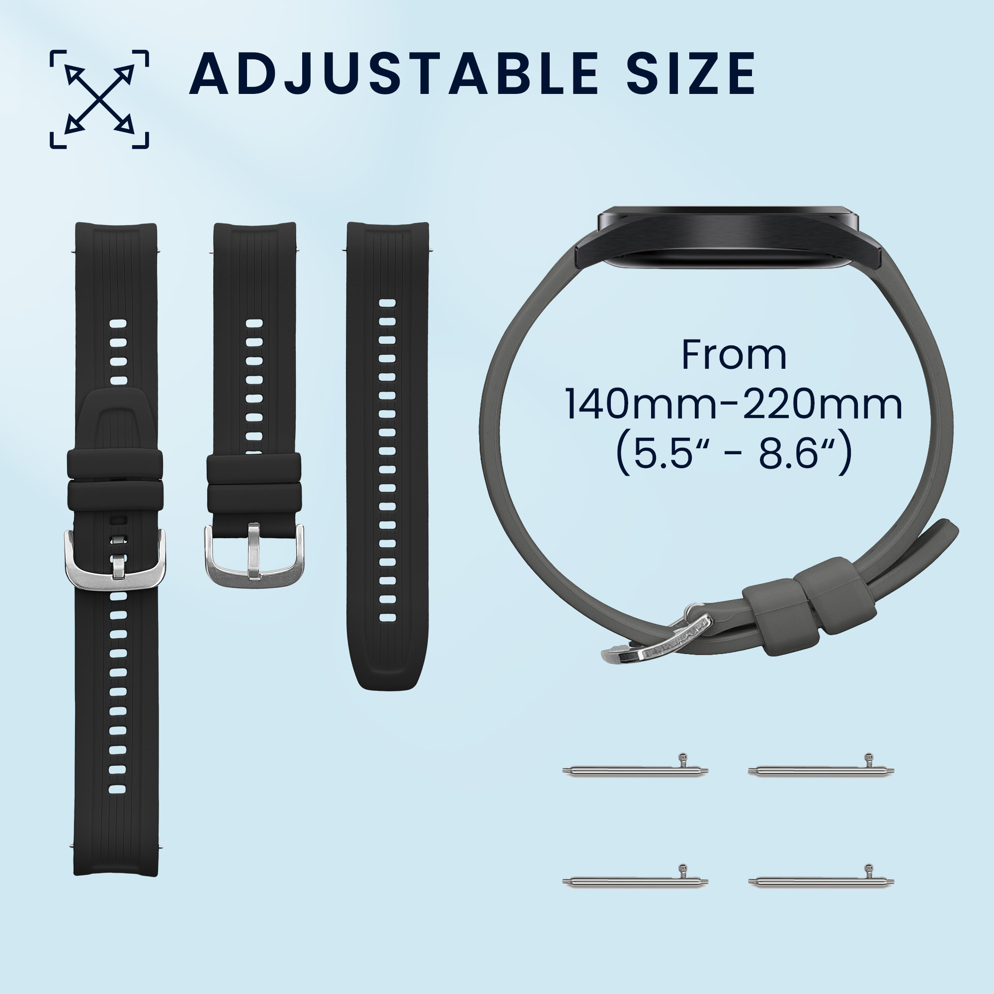 Sada 2 řemínků pro Huami Amazfit Balance A2286 kwmobile - černá a šedá
