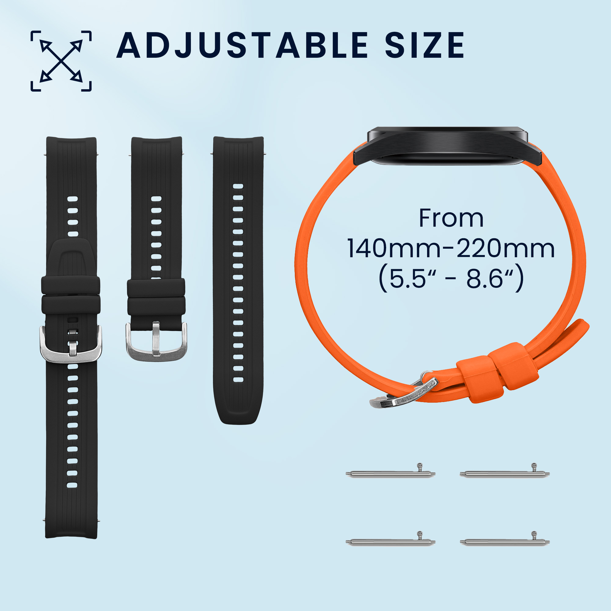 Sada 2 řemínků pro Huami Amazfit Balance A2286 kwmobile - černá a oranžová
