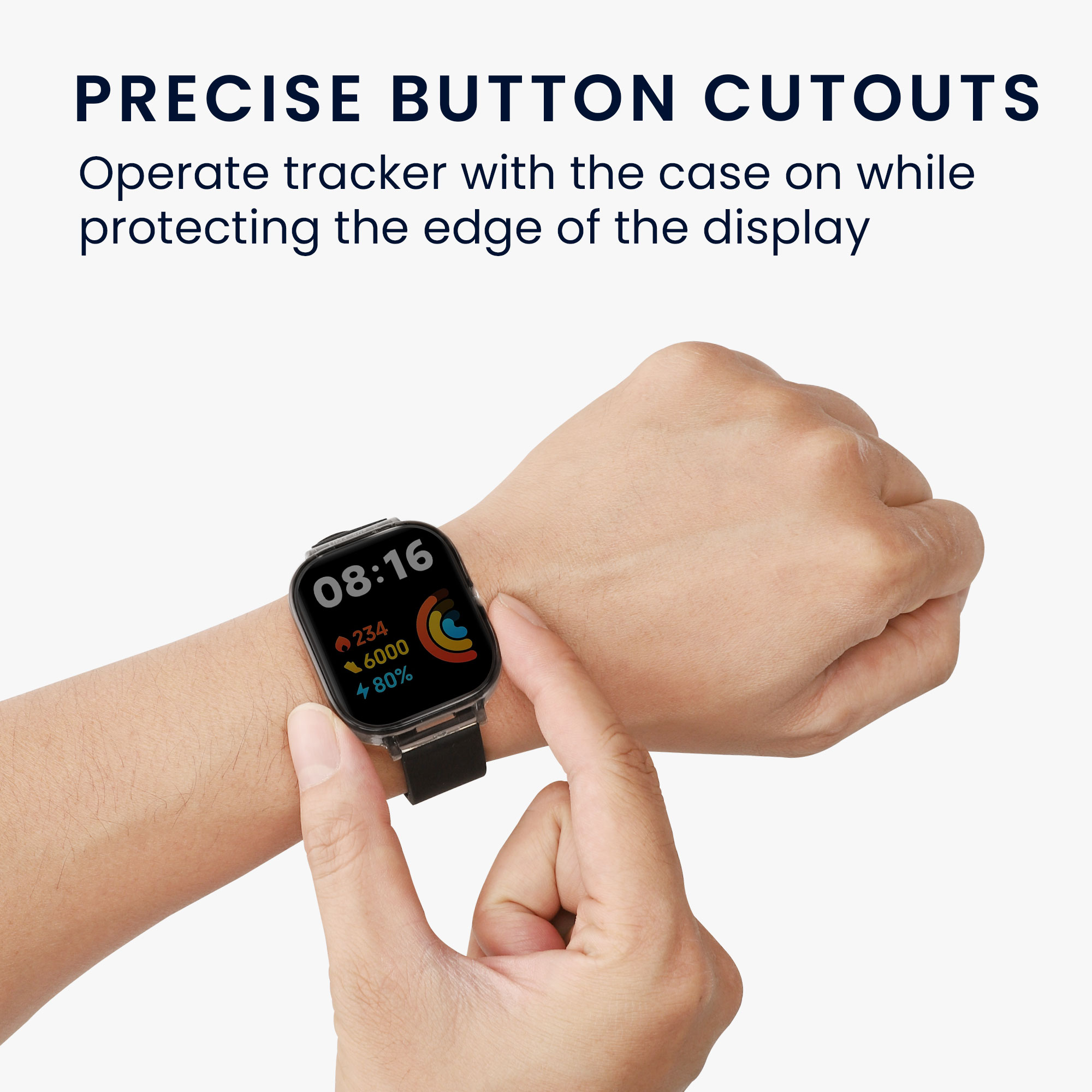 kwmobile řemínek k hodinkám Redmi Watch 3 Active - 2-in-1 set silicone band cover soft černá.