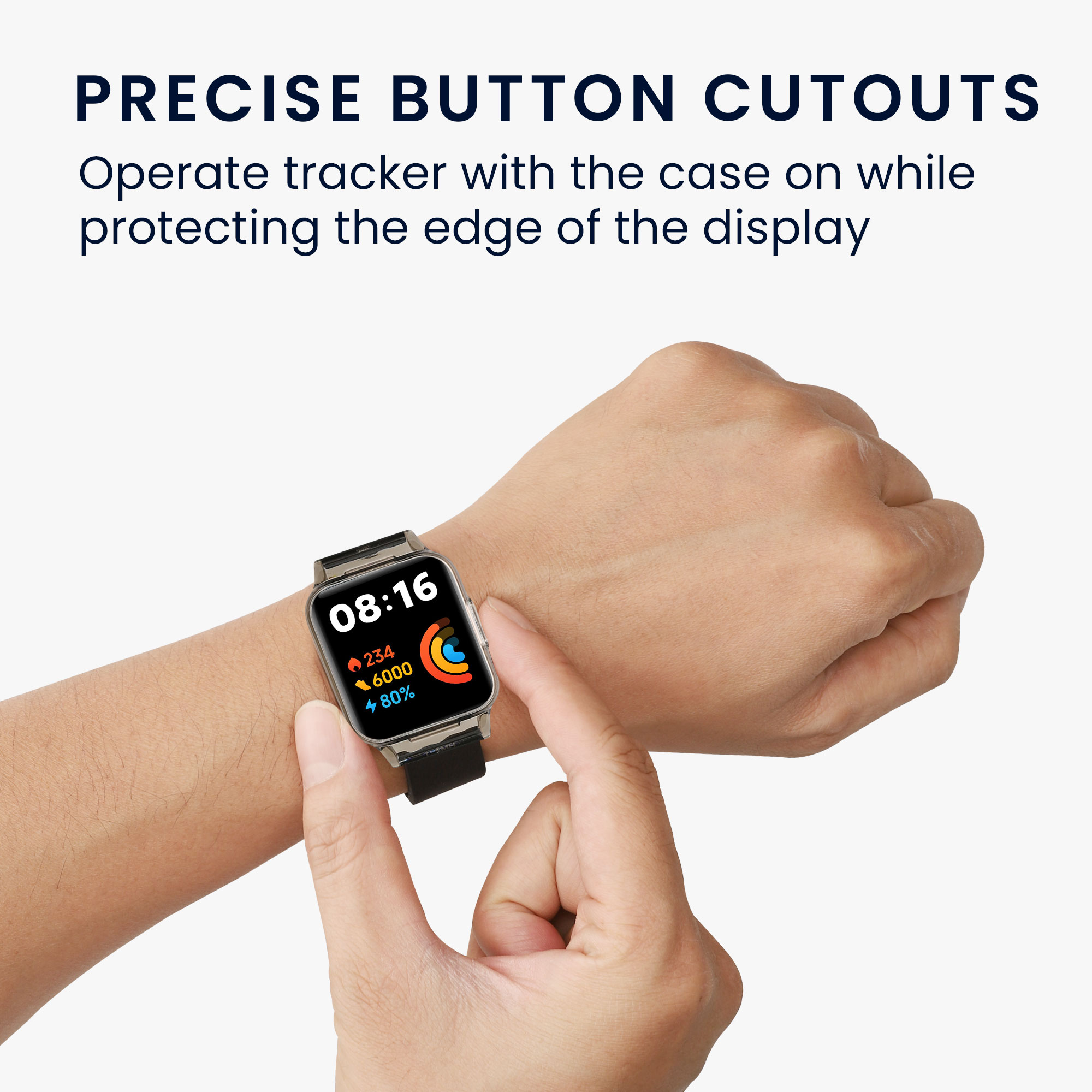 kwmobile řemínek k hodinkám Redmi Watch 2 Lite - 2-in-1 set silicone band cover soft černá.