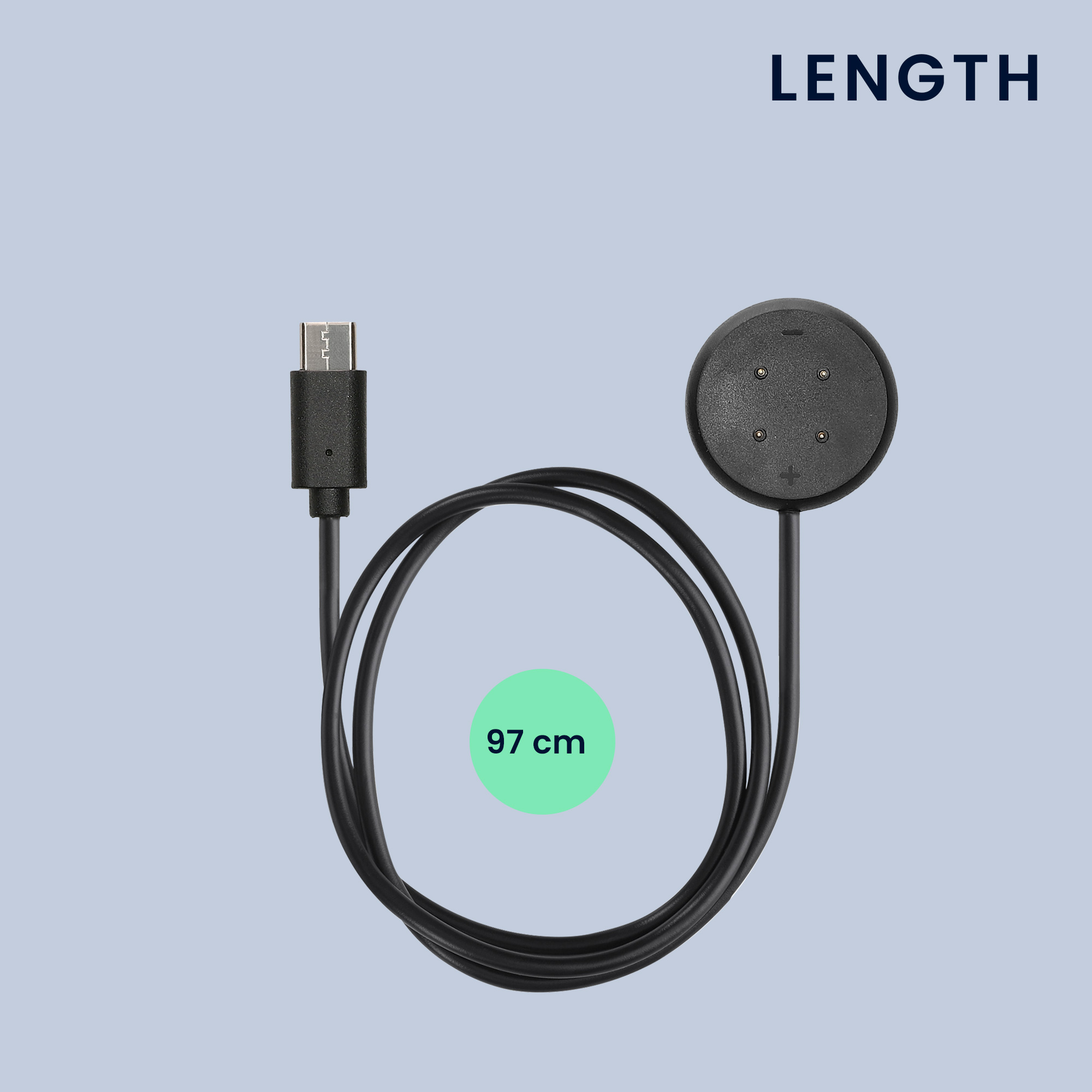Nabíjecí kabel kwmobile pro Google Pixel Watch 3 / Pixel Watch 2 / Fitbit Versa 4 3 2 / Ace LTE - černá