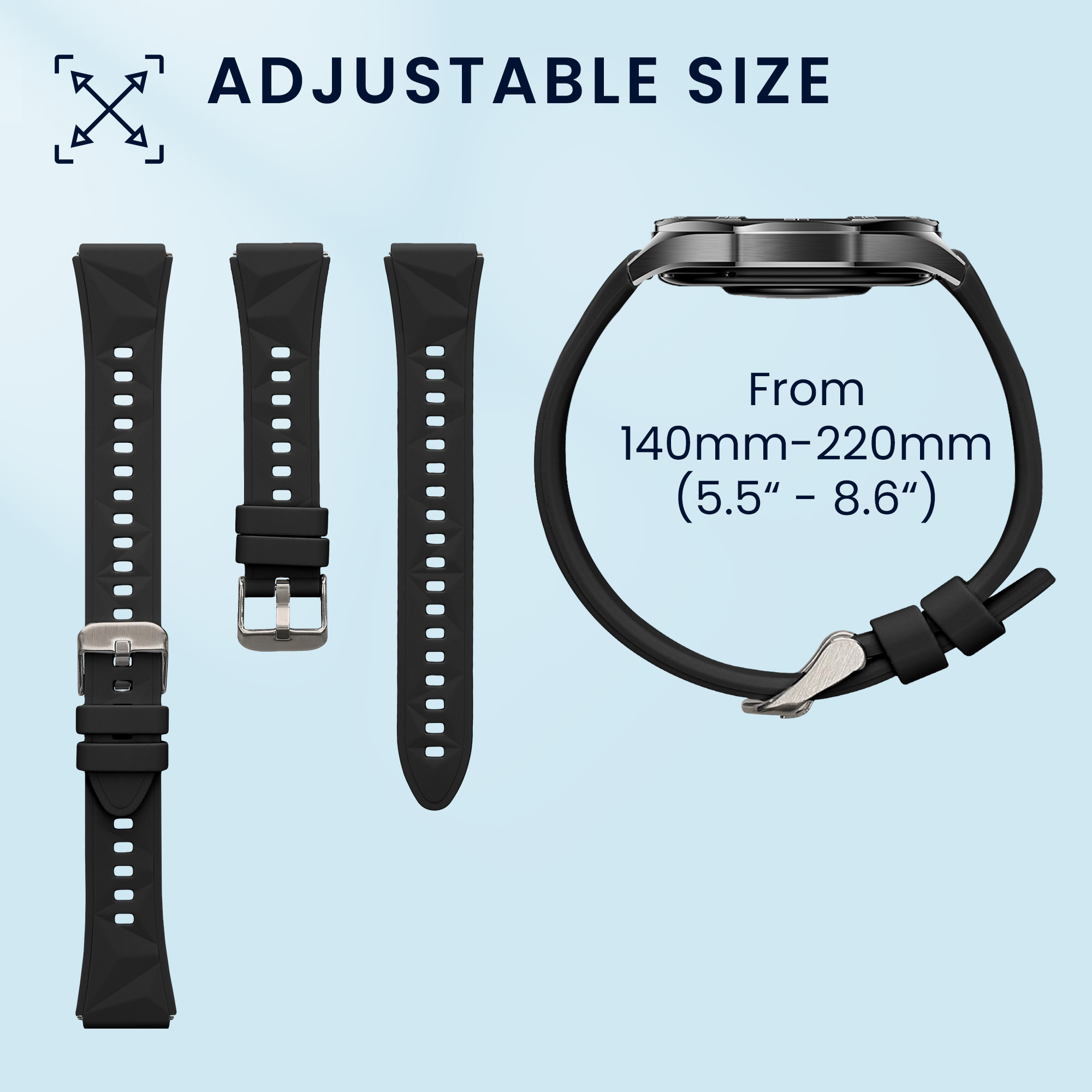 Náhradní řemínky Huawei Watch GT5 41mm sada 2 ks černá/šedá kwmobile