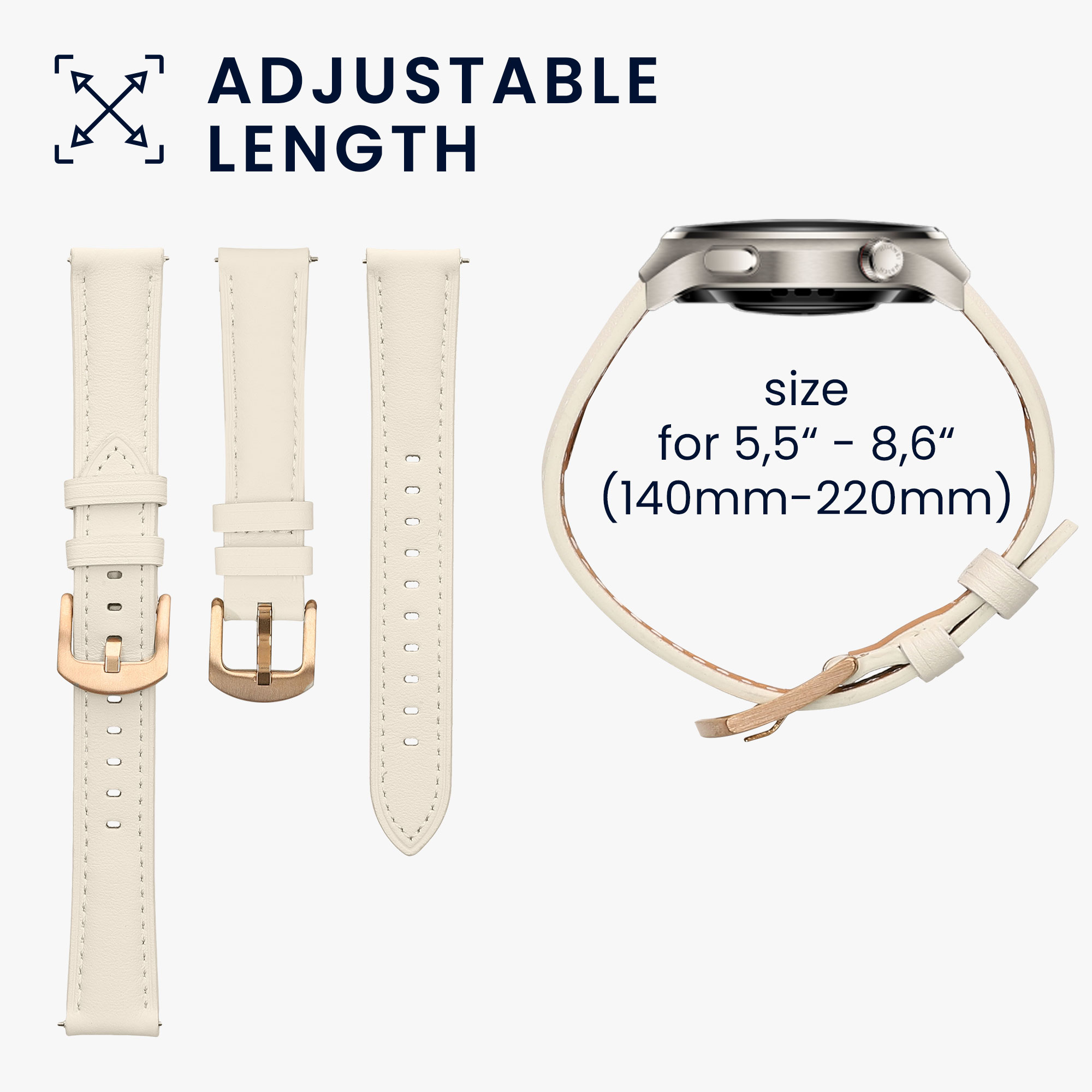 Kožený řemínek Huawei Watch GT5 41mm bílá/hnědá kwmobile