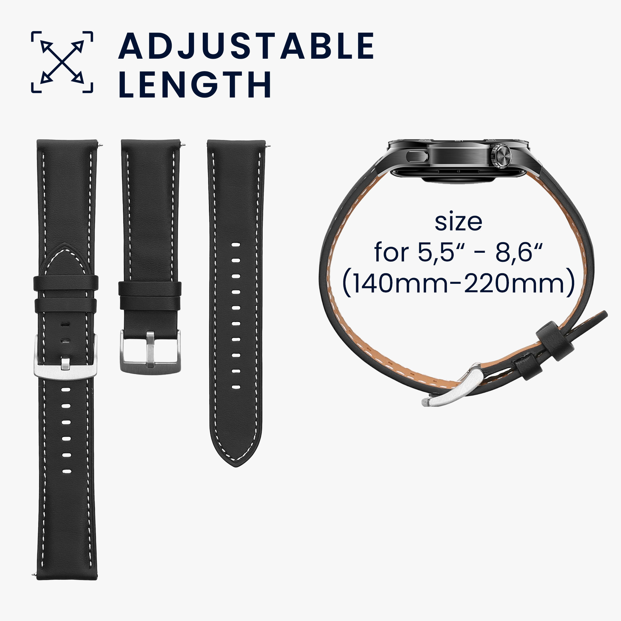 Kožený řemínek Huawei Watch GT5 46mm černá/hnědá kwmobile