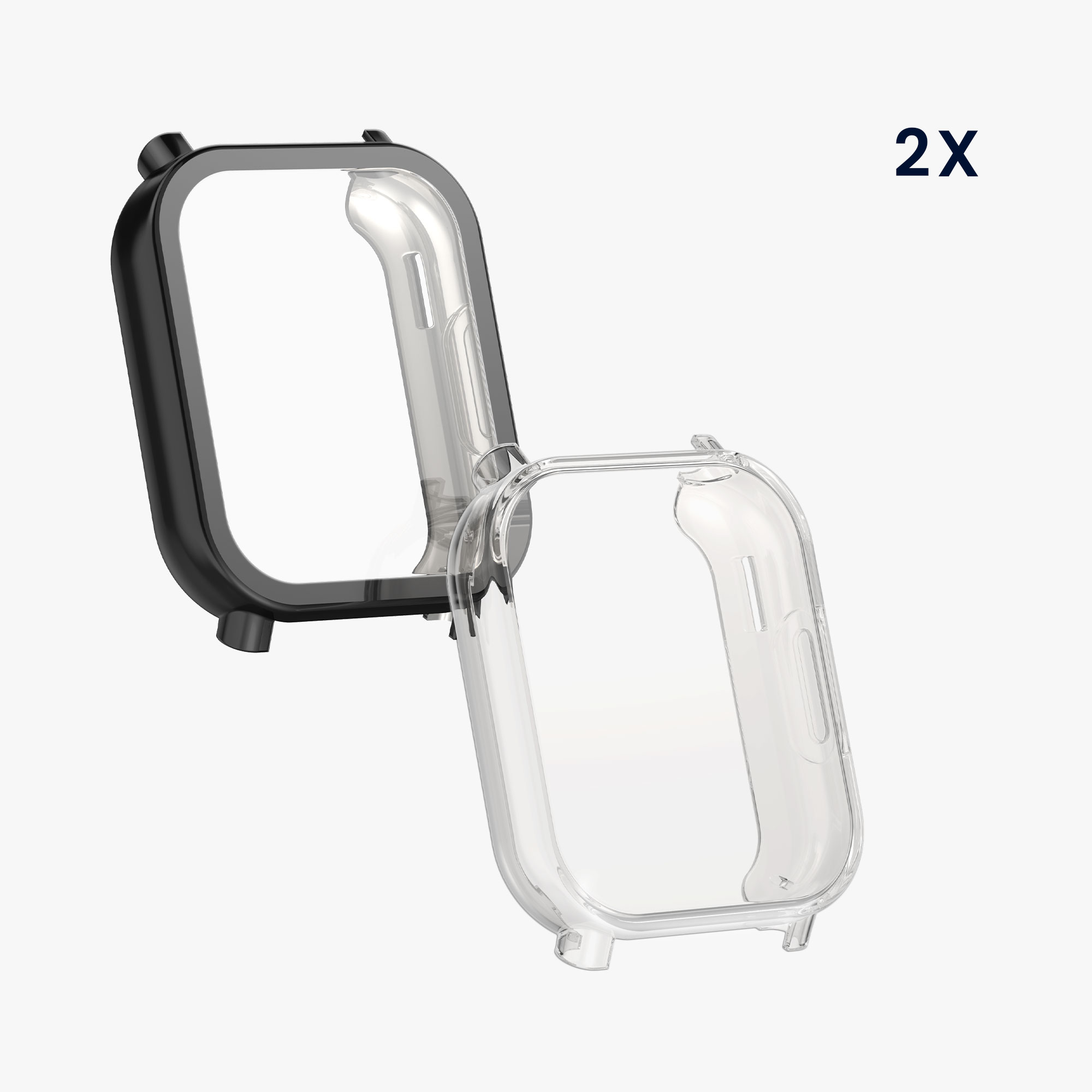 kwmobile ochranný kryt na chytré hodinky Redmi Watch 5 Active - transparentní / černá