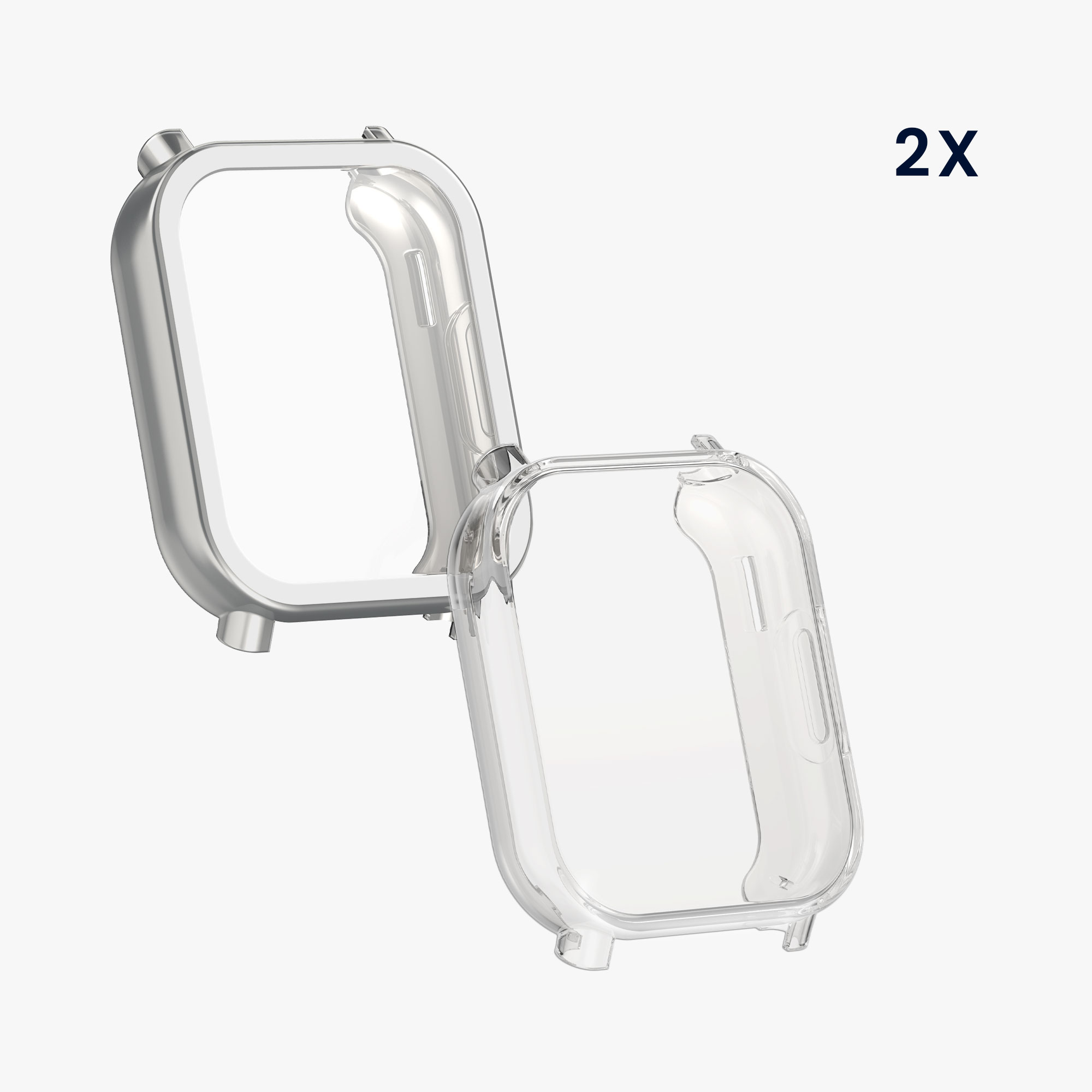 kwmobile ochranný kryt na chytré hodinky Redmi Watch 5 Active - transparentní / stříbrná