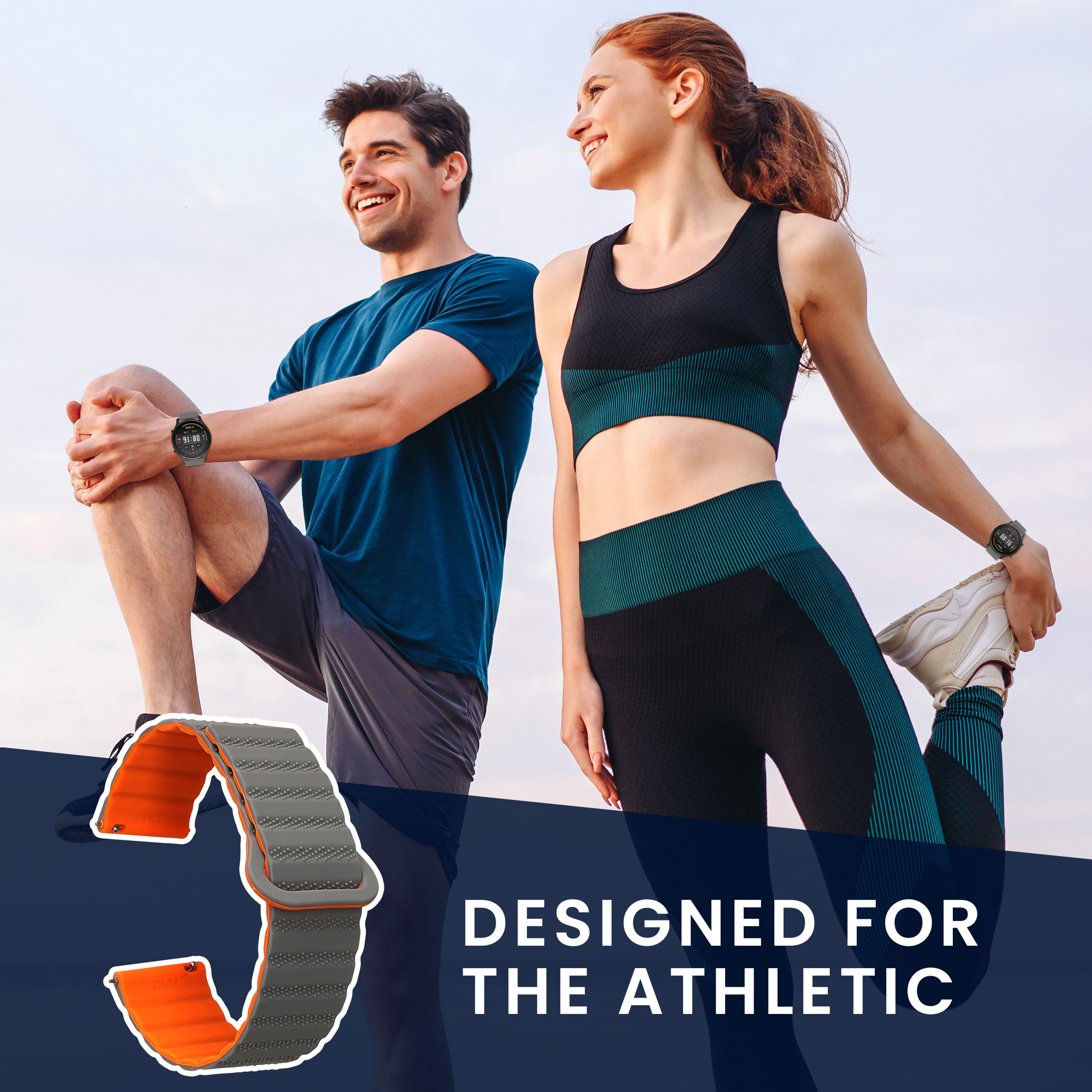 Řemínek kwmobile pro Xiaomi Mi Watch Color Sport / S1 Active - Šedá / oranžová