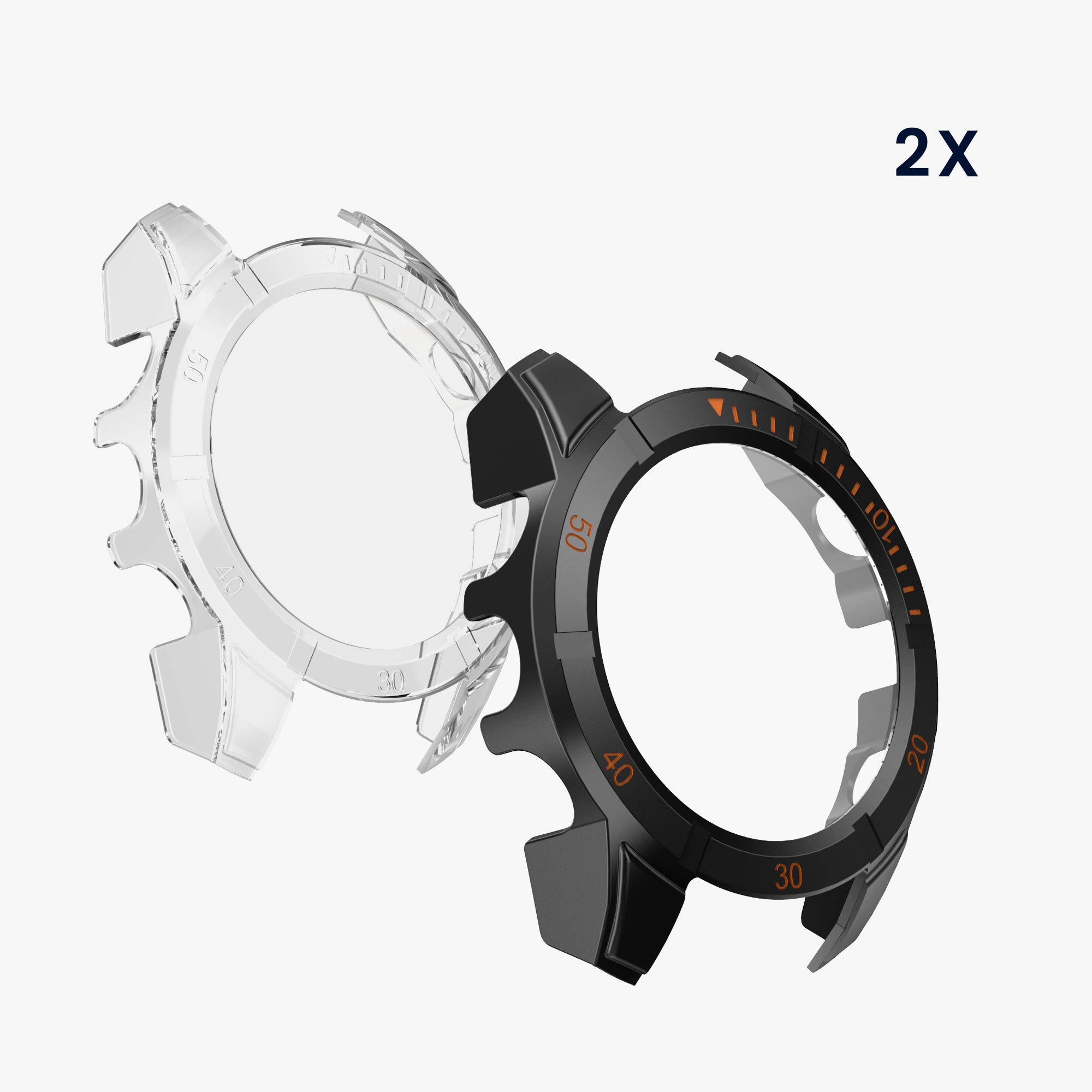 Ochranný kryt Garmin Fenix kwmobile 2 ks transparentně-černé
