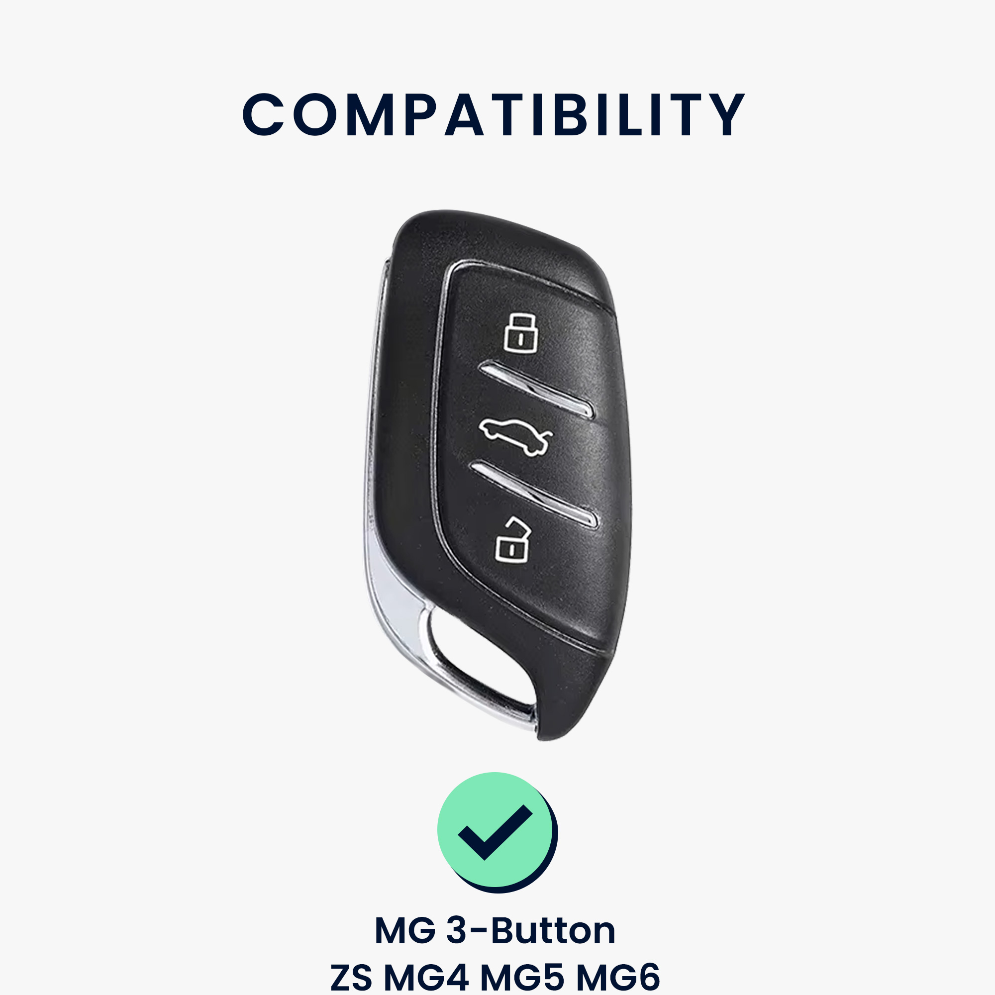 Pouzdro na klíč od auta kwmobile MG 3 tlačítka ZS/MG4/MG5/MG6, černá / bílá