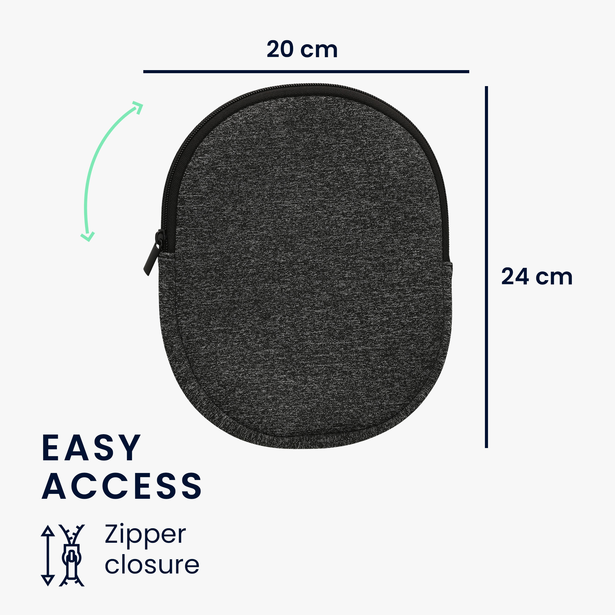 Pouzdro na sluchátka kwmobile pro Headset / Overear headphone - Over-Ea… - Soft Travel Carry Bag Anthracite / bílá