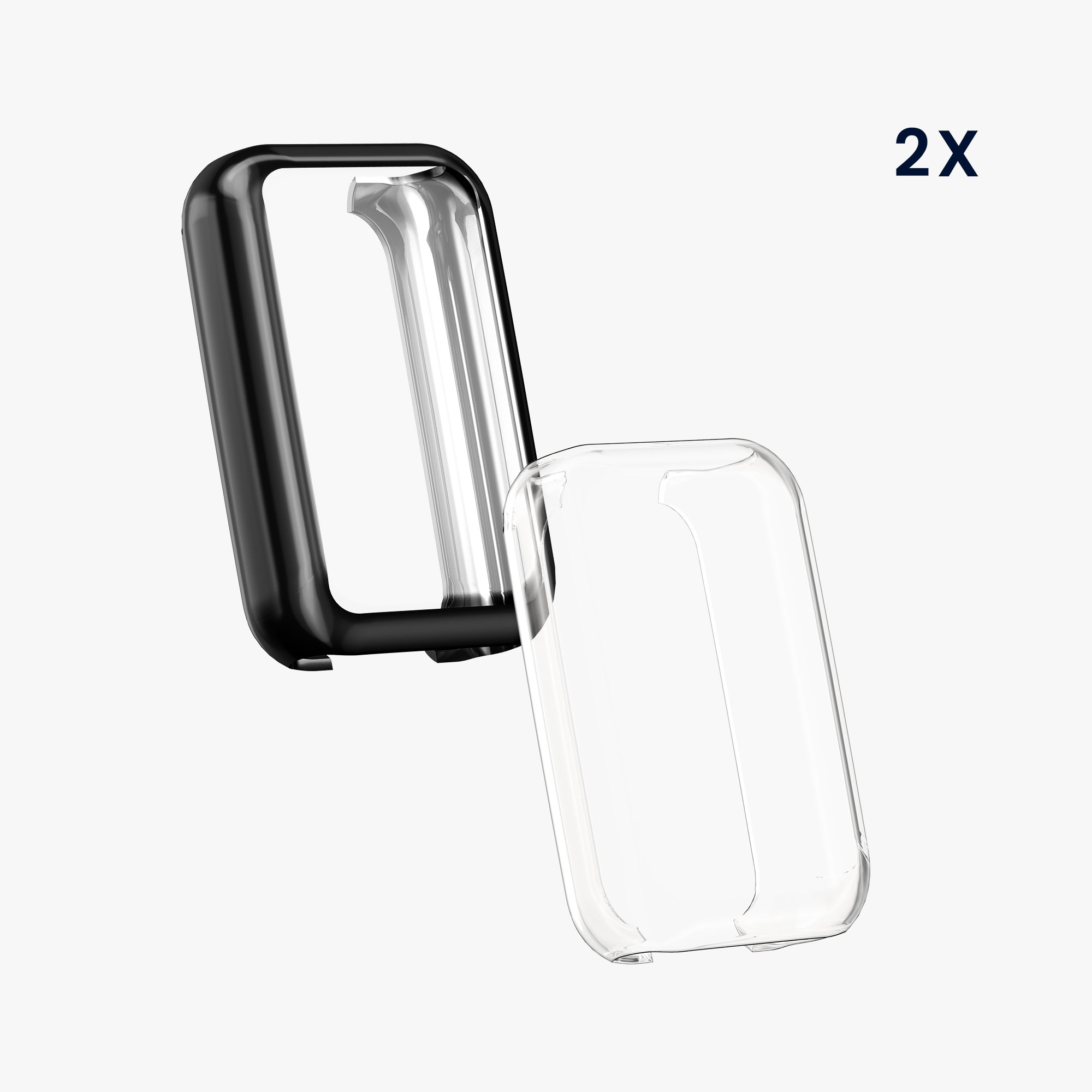 Sada 2 krytů s ochranou displeje pro Amazfit Band 7 kwmobile - transparentní a černá 