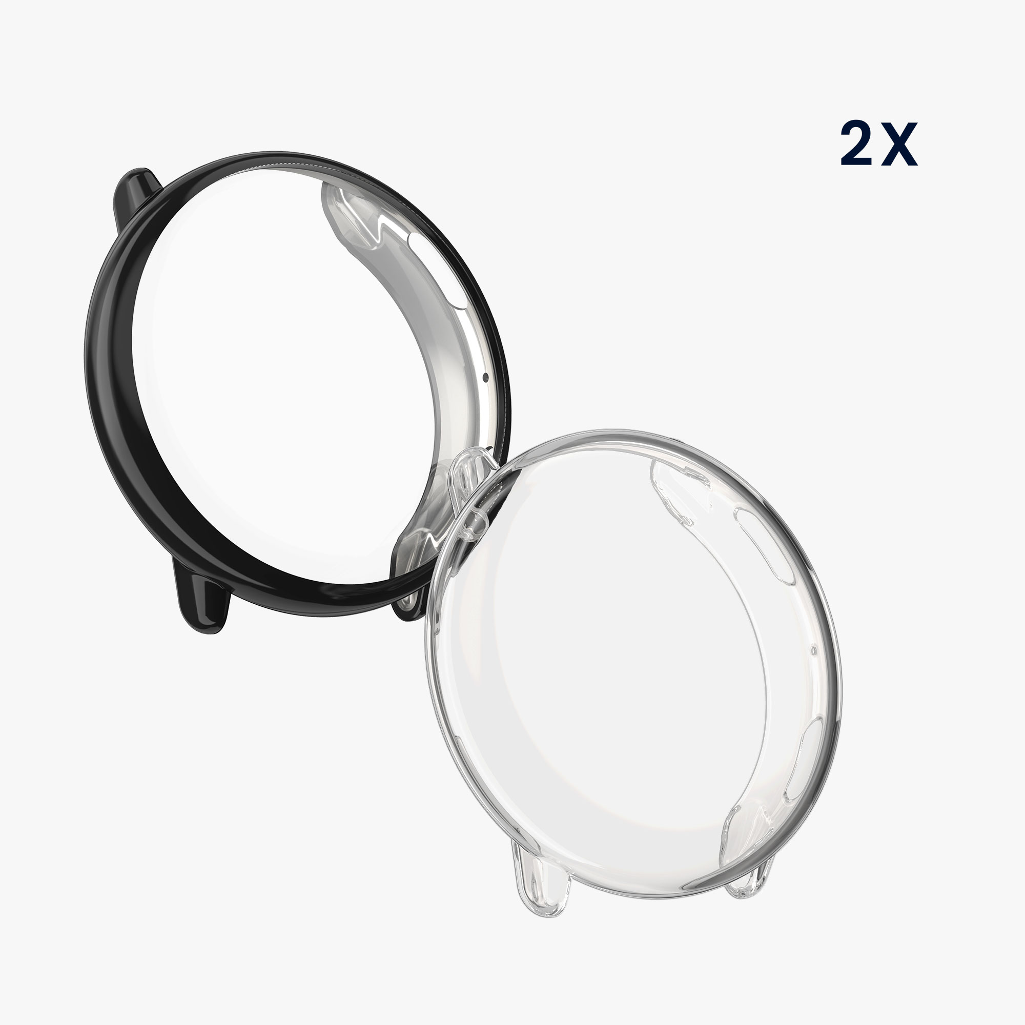 Sada 2 krytů s ochranou displeje pro Amazfit Active2 (A2437) kwmobile - transparentní a černá