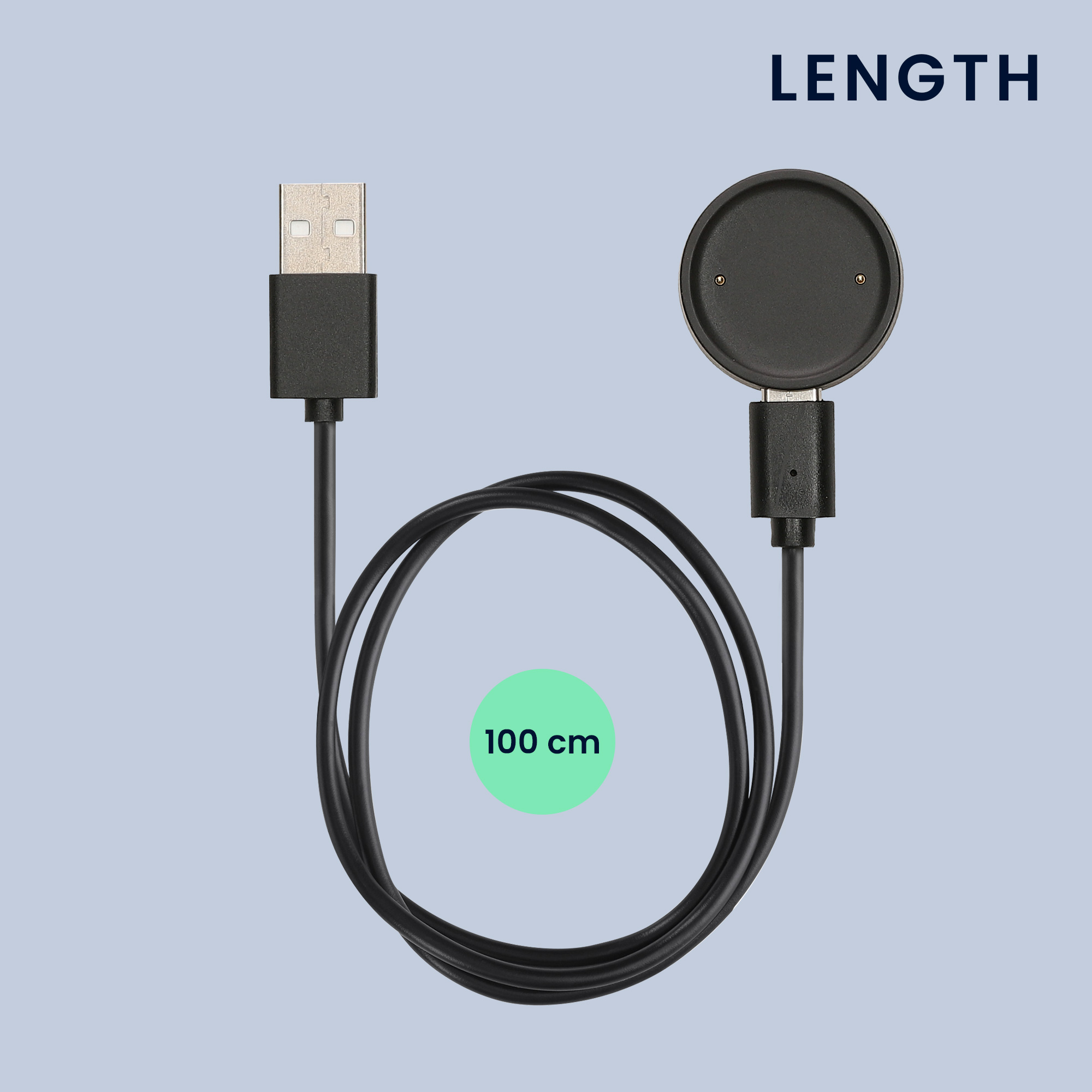 Nabíjecí kabel pro Amazfit Bip 6 / Amazfit Active 2 (A2437) / Active 2 Square (A2434) kwmobile - černá
