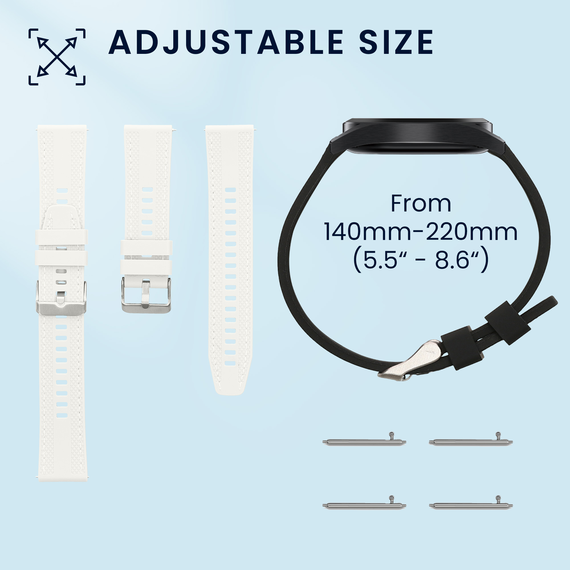 Řemínek na hodinky kwmobile silikonový pro Xiaomi Watch S4, černá / bílá, 2 ks