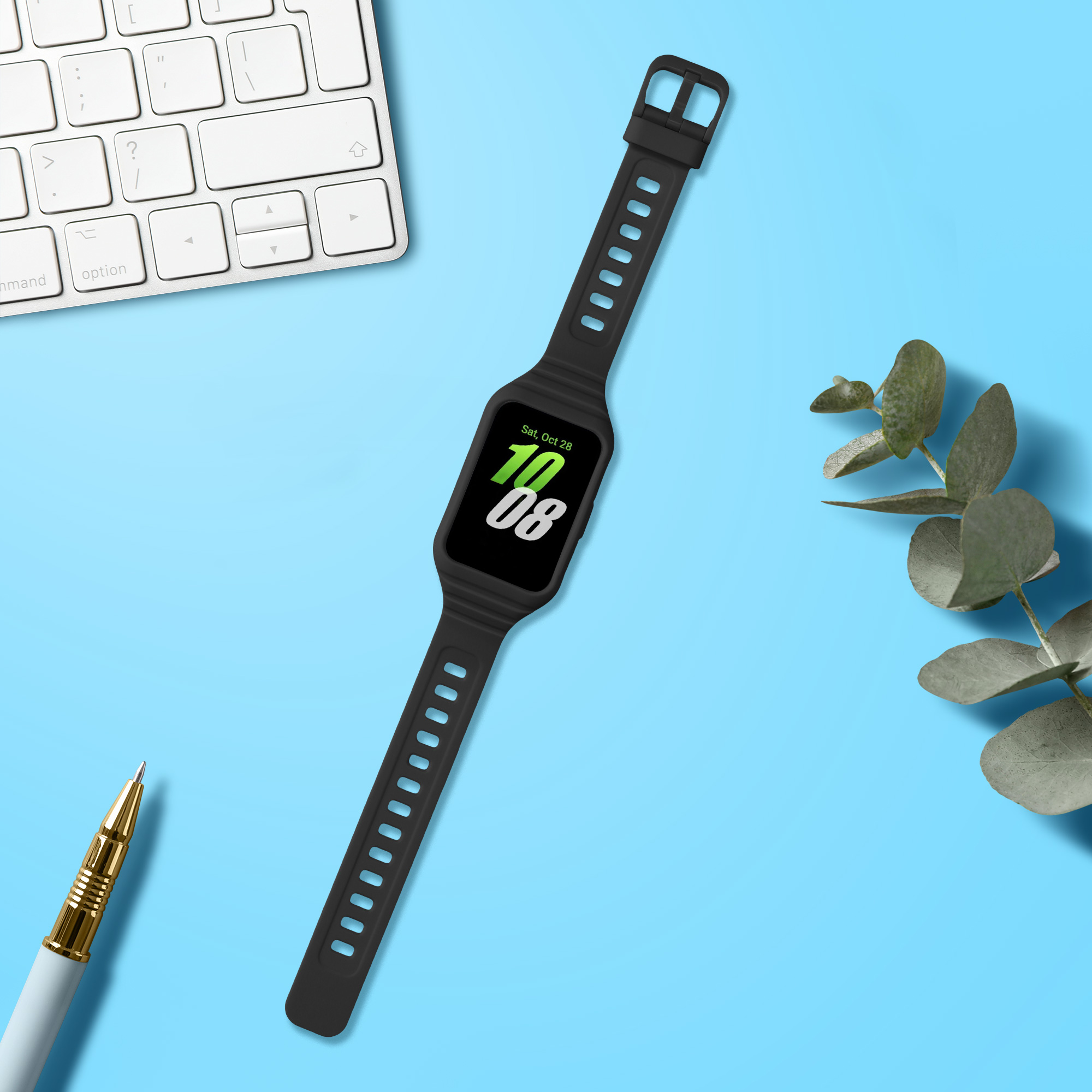 Silikonový řemínek na chytré hodinky Samsung Galaxy Fit 3 kwmobile černý