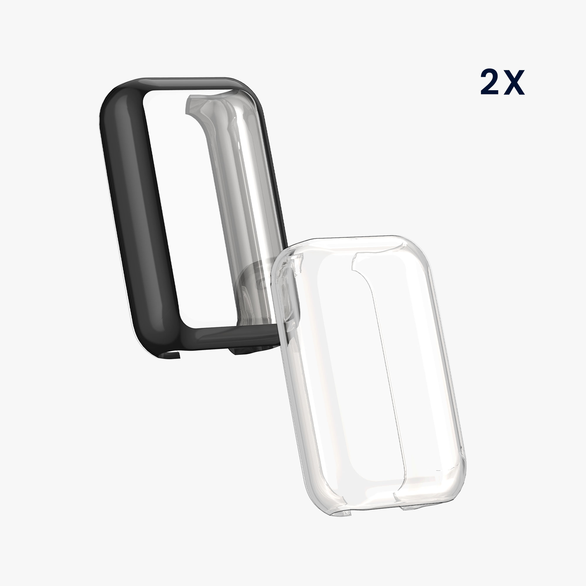 2x Ochranná fólie Xiaomi Smart Band 8 Active / Redmi Band 2 kwmobile - transparentní / černá