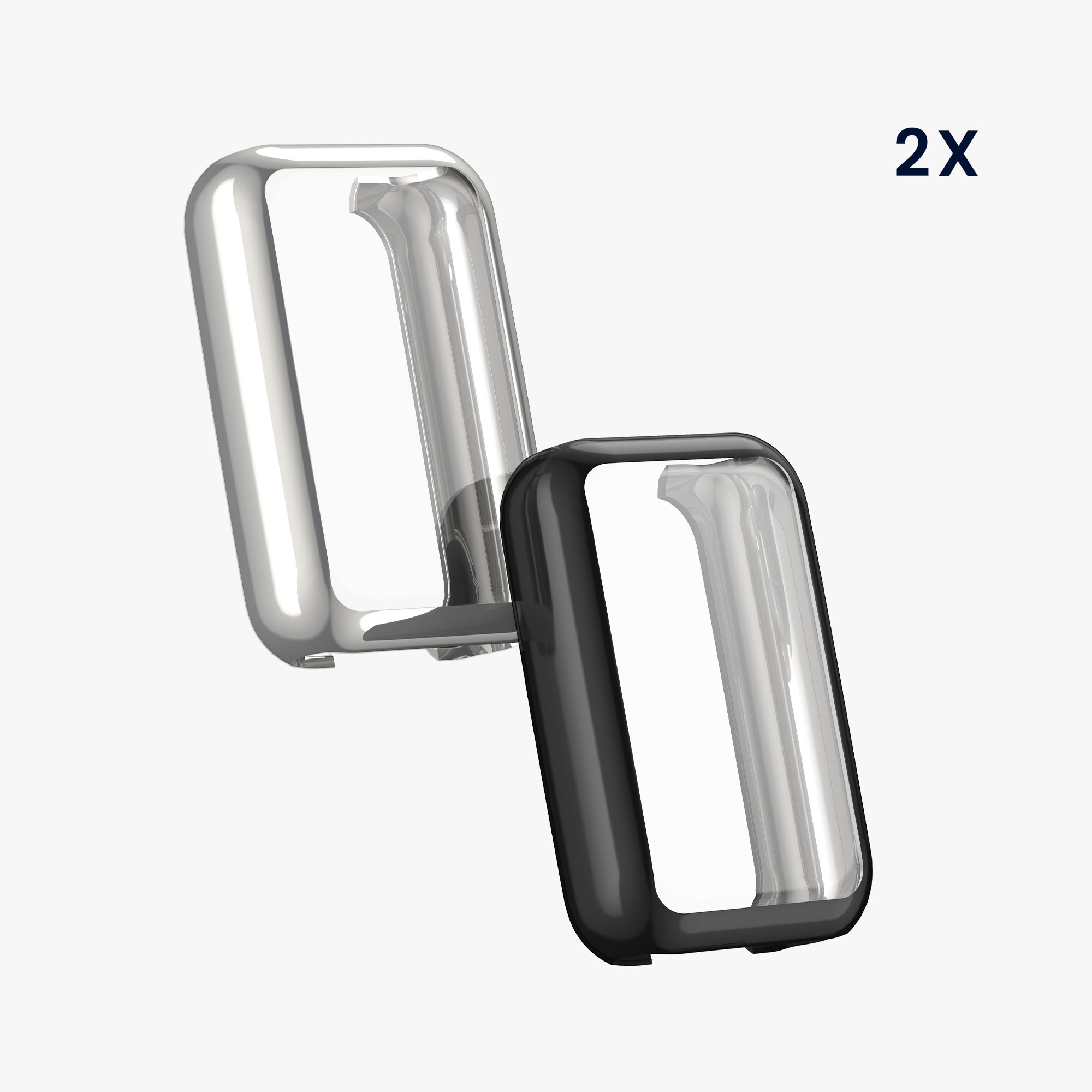 2x Ochranná fólie Xiaomi Smart Band 8 Active / Redmi Band 2 kwmobile - černá / stříbrná