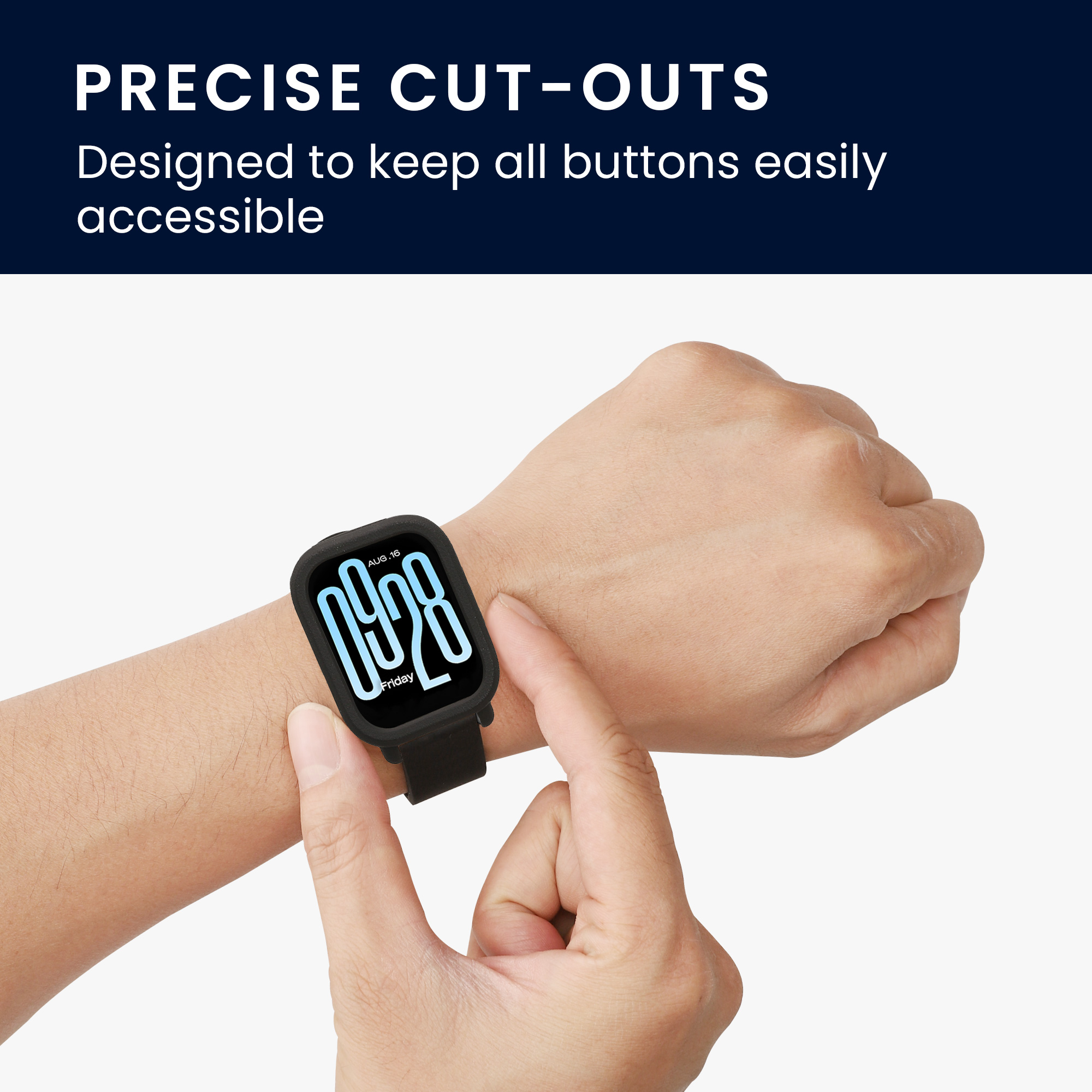 kwmobile ochranný kryt na chytré hodinky Redmi Watch 5 Active - černá