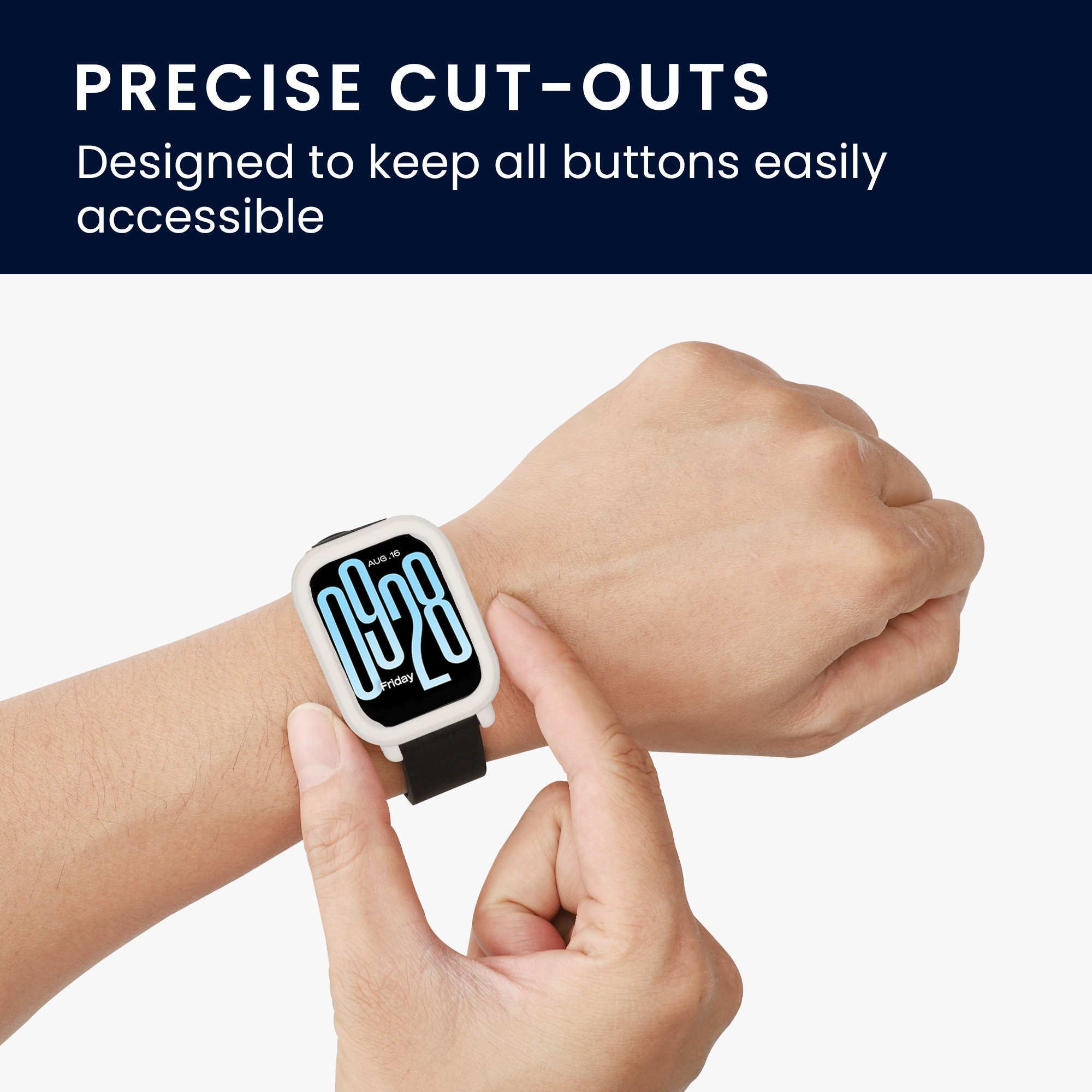 kwmobile ochranný kryt na chytré hodinky Redmi Watch 5 Active - bílá