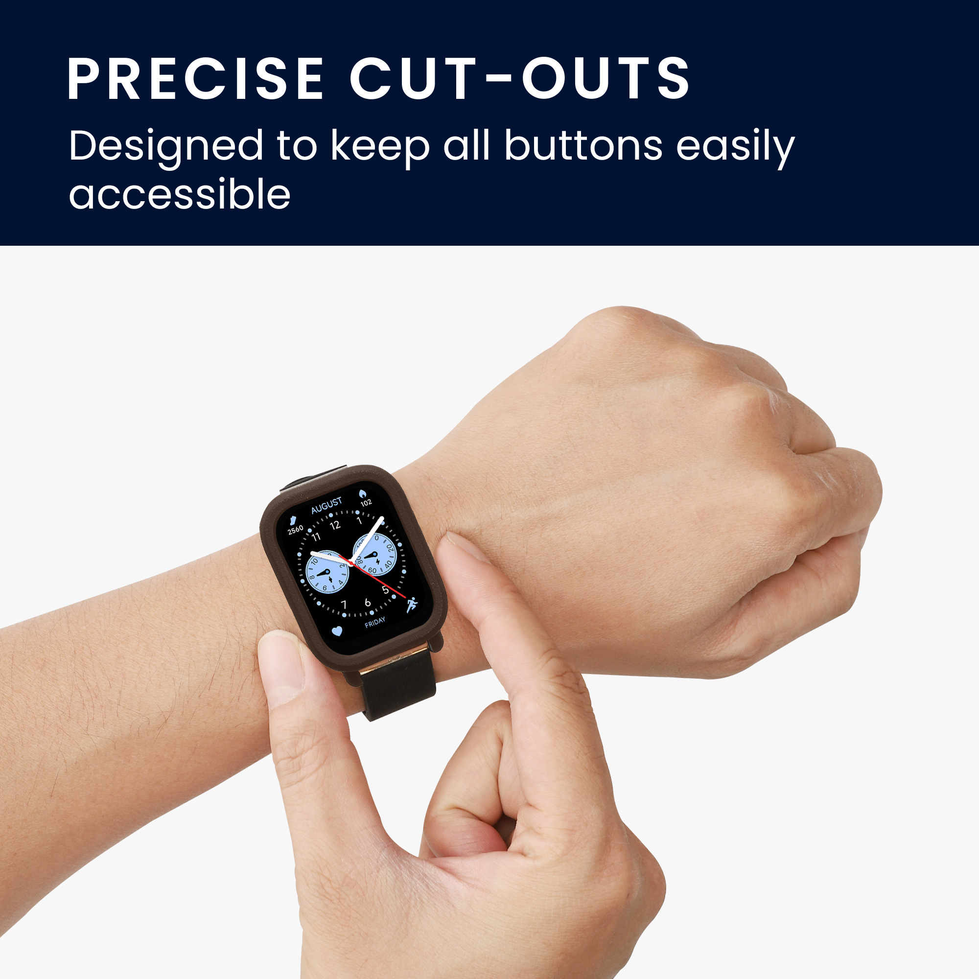 kwmobile ochranný kryt na chytré hodinky Redmi Watch 5 Lite - tmavě hnědá
