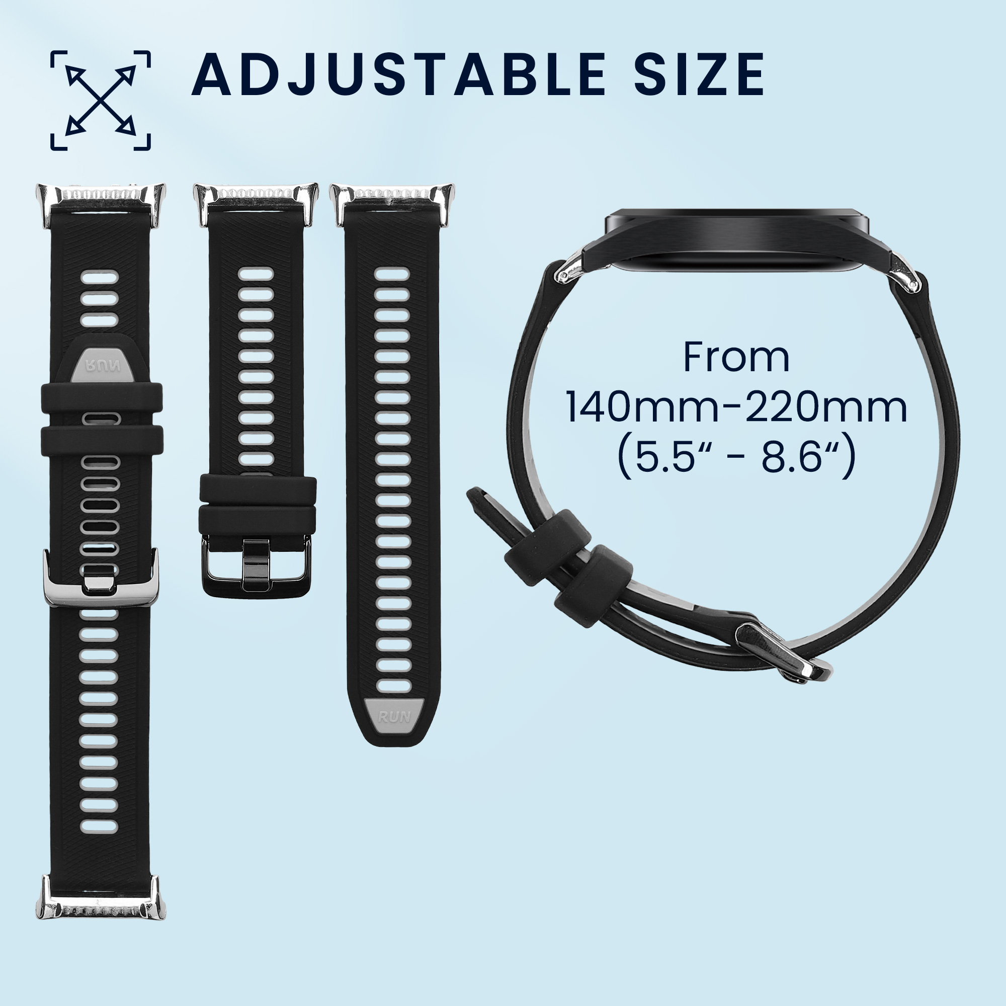 Náhradní řemínek Huawei Watch D2 silikonový černá/šedá kwmobile