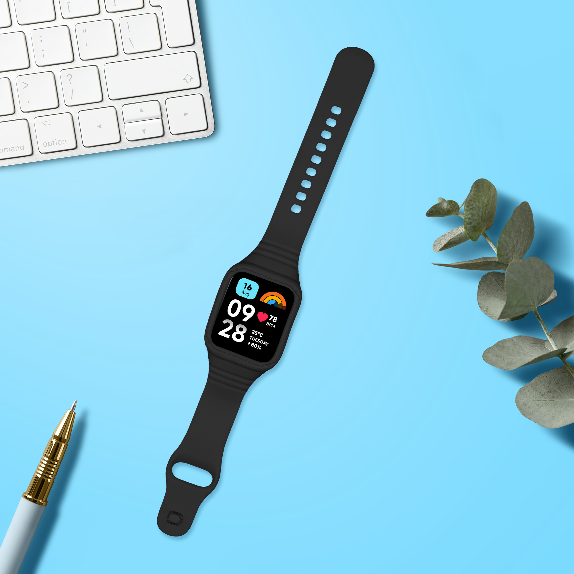 kwmobile řemínek k hodinkám Redmi Watch 3 Active / Redmi Watch 3 Lite - černá