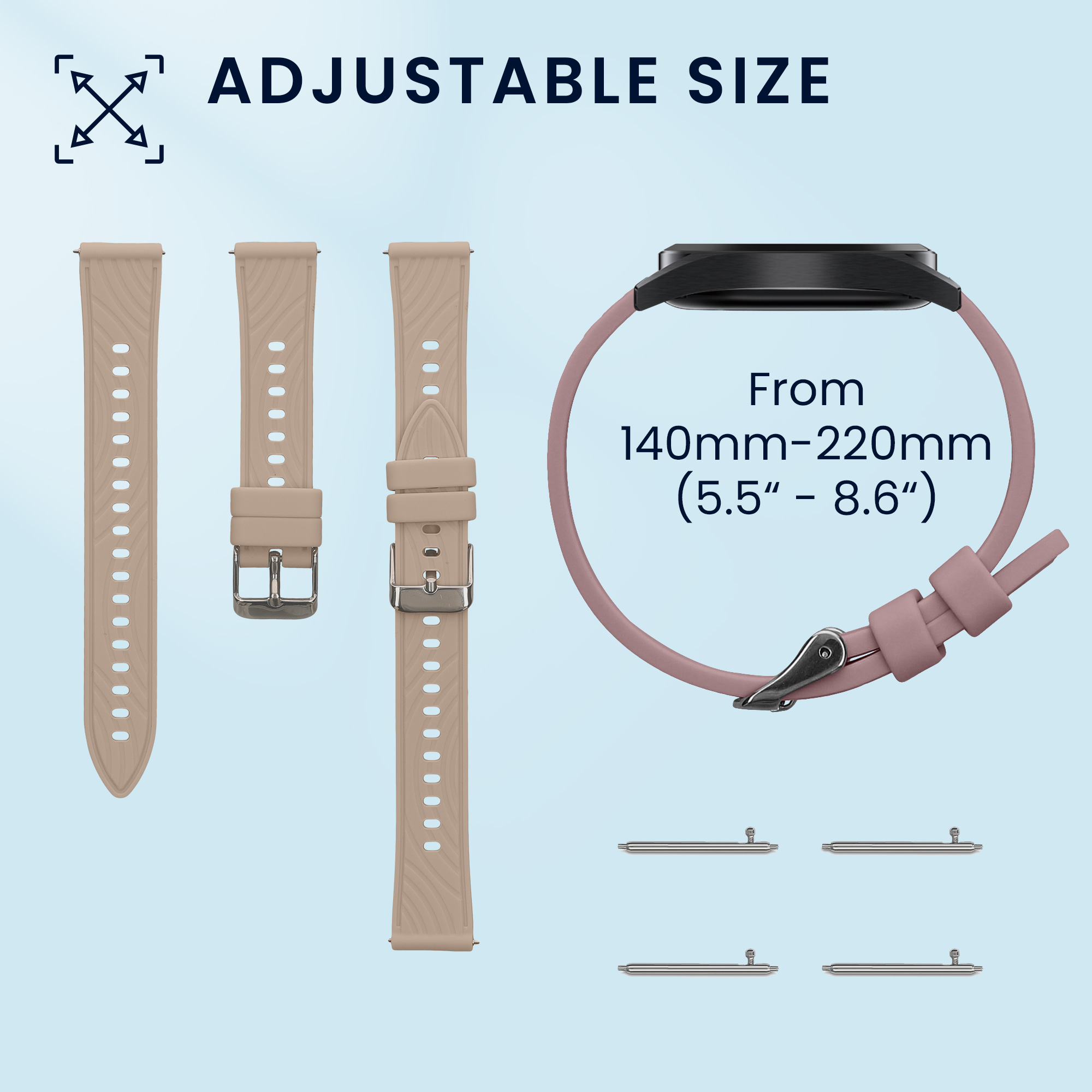 2x Řemínek Withings Scanwatch Light 37mm / Withings Scanwatch 2 38mm kwmobile - levandulová / pudrově růžová