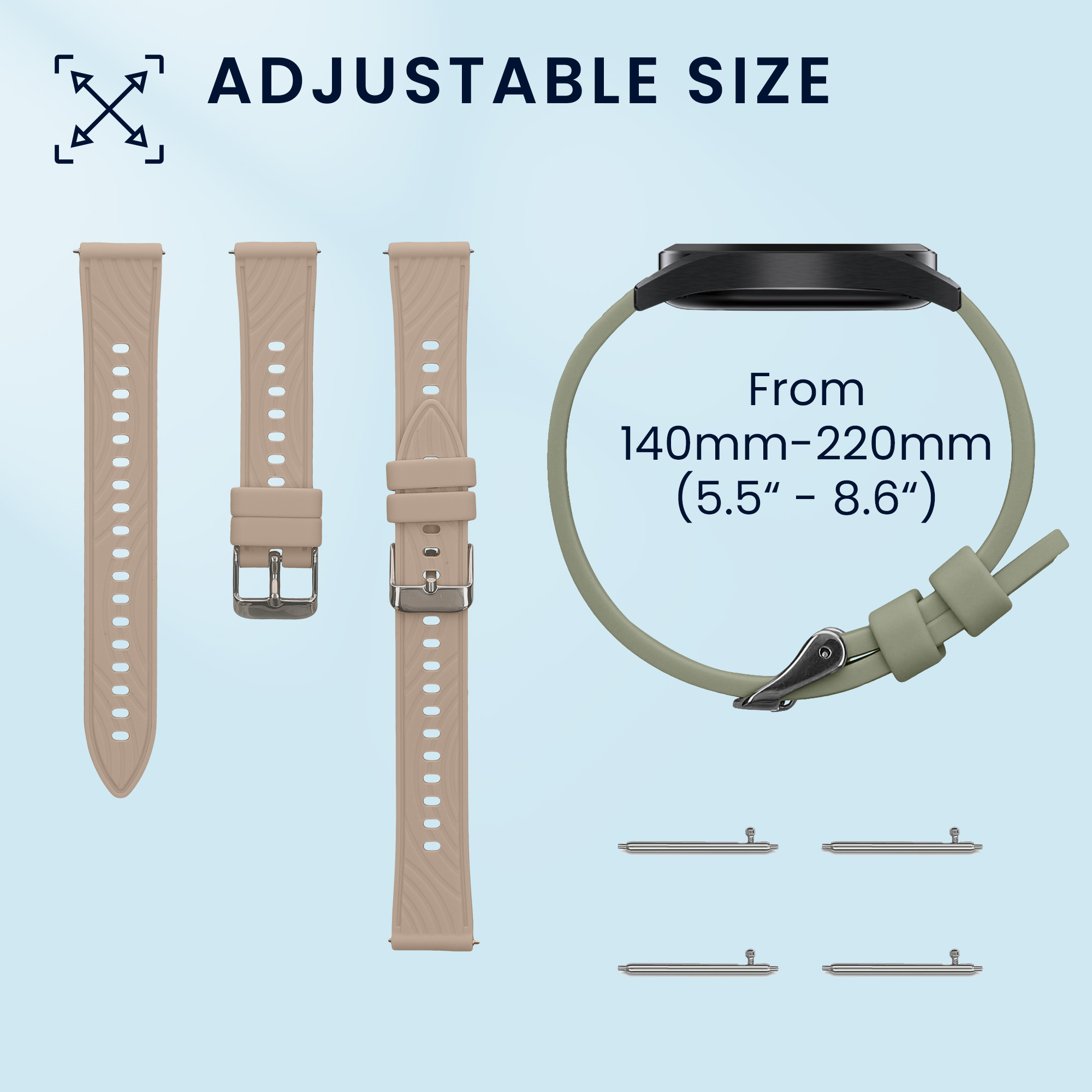 2x Řemínek Withings Scanwatch Light 37mm / Withings Scanwatch 2 38mm kwmobile - pastelově zelená / pudrově růžová