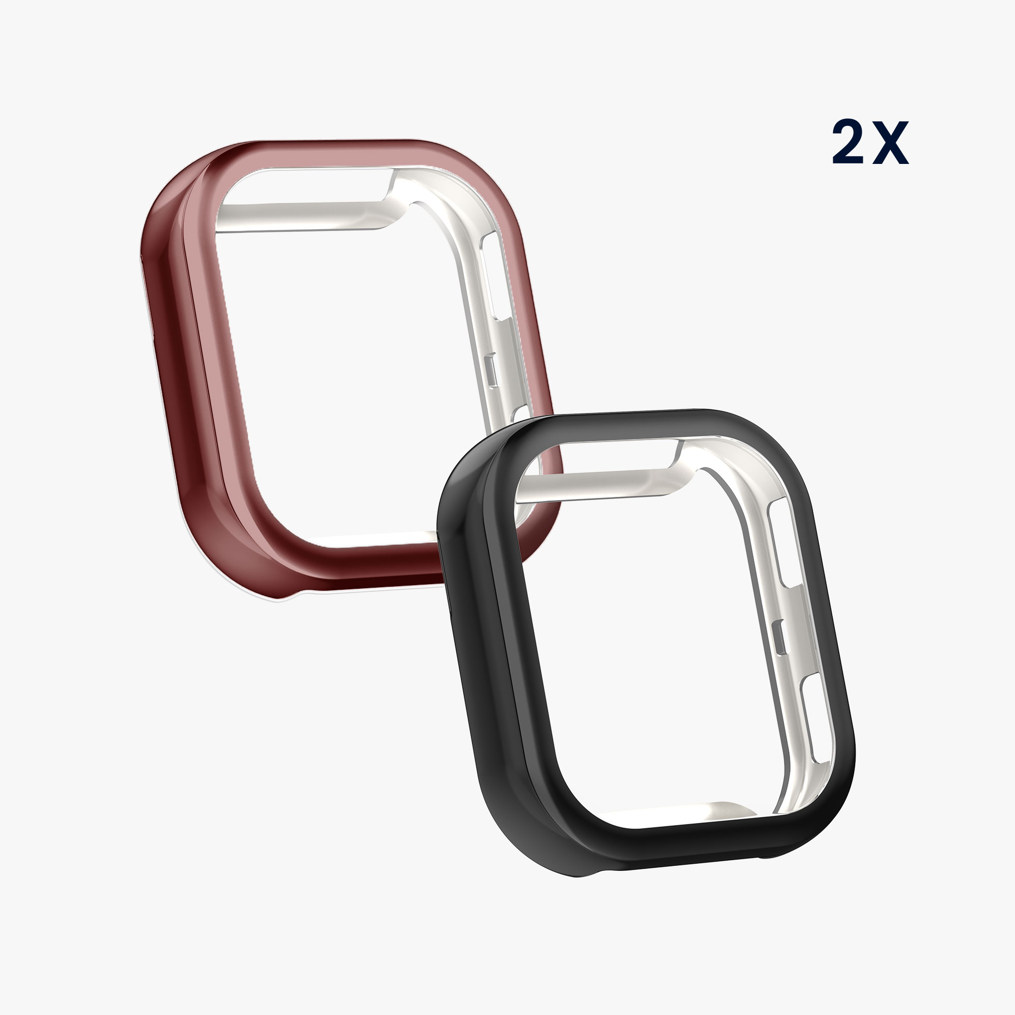 Sada 2 krytů s ochranou displeje pro Amazfit Bip 6 kwmobile - černá a metalicky růžová