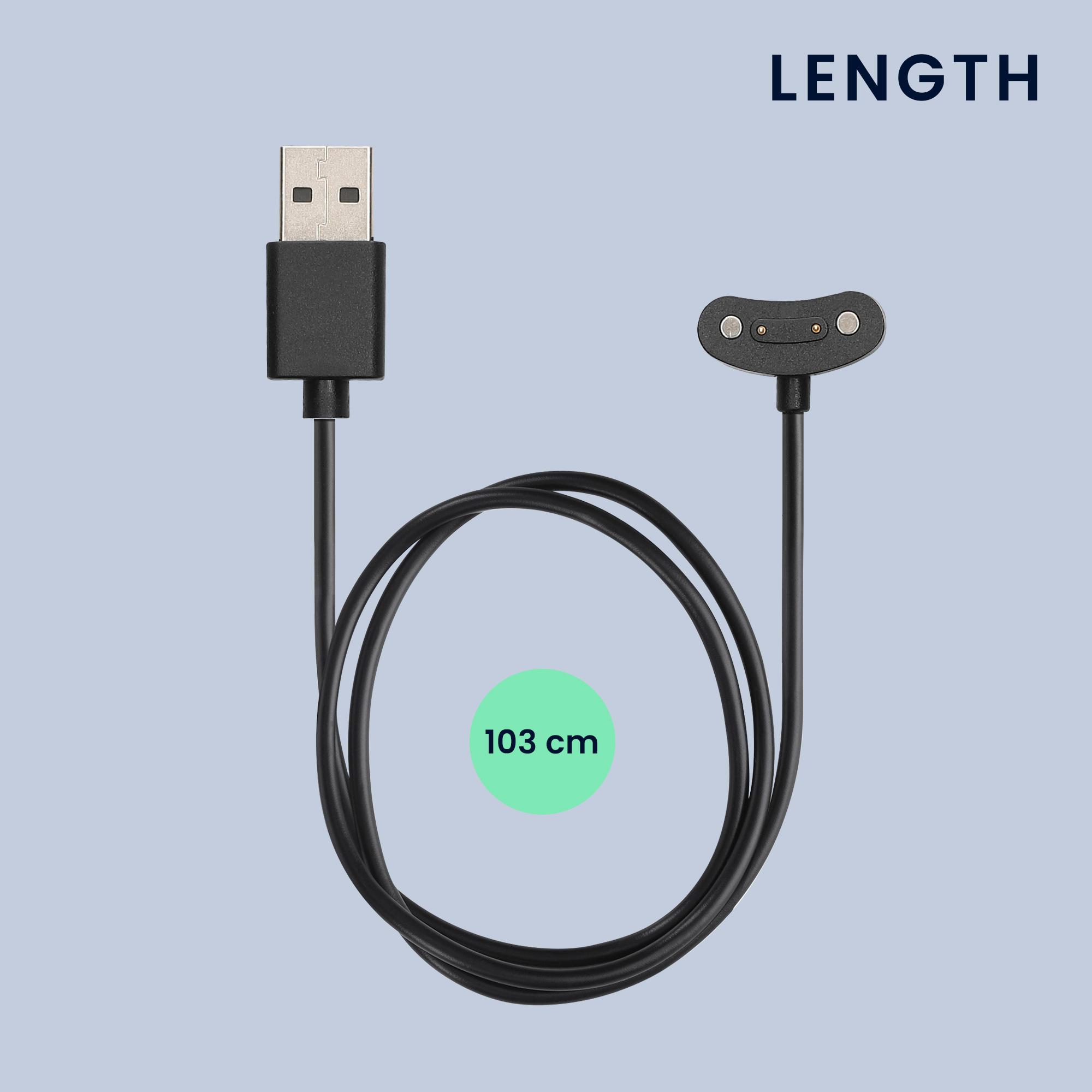 Nabíjecí kabel pro chytré hodinky Ticwatch Pro 5 Enduro / Pro 3 / E3 / Atlas kwmobile - černá