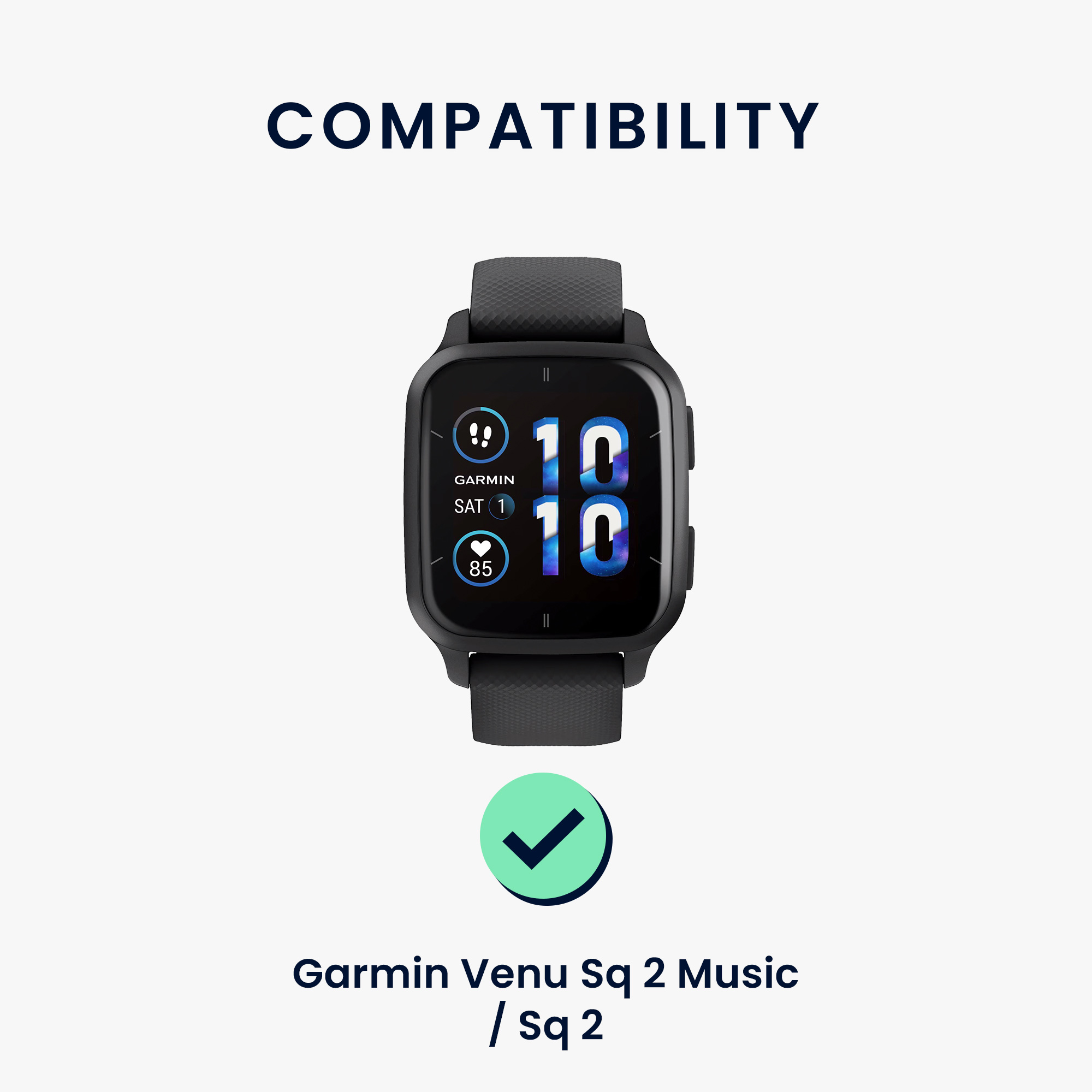 2 ks Řemínek kwmobile pro Garmin Venu Sq 2 Music / Sq 2 / Vivoactive 6 / Vivoactive 5 - tmavě modrá / starorůžová