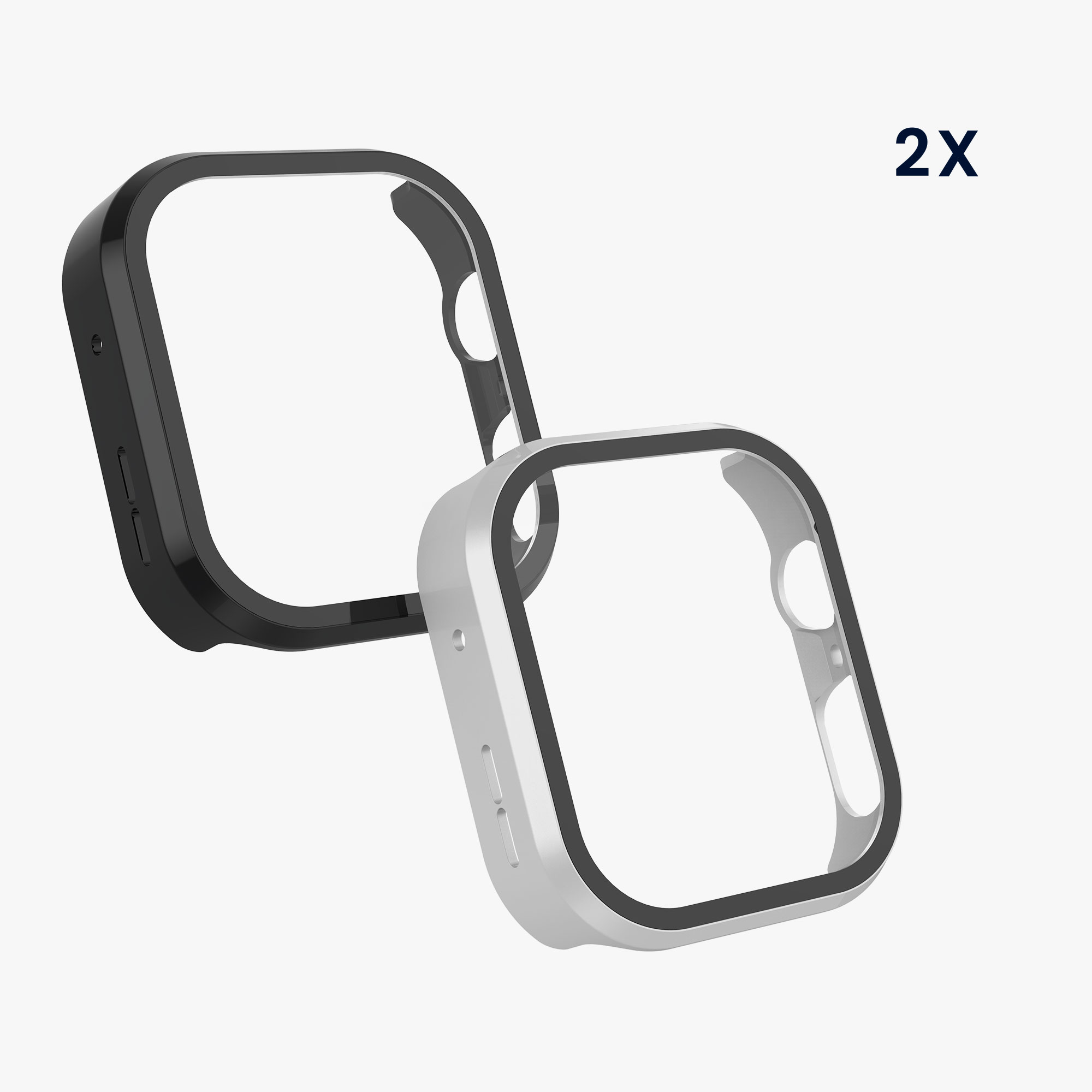 Ochranný kryt hodinky Huawei Watch Fit 4 Pro tvrzené sklo sada 2 ks černá/stříbrná kwmobile