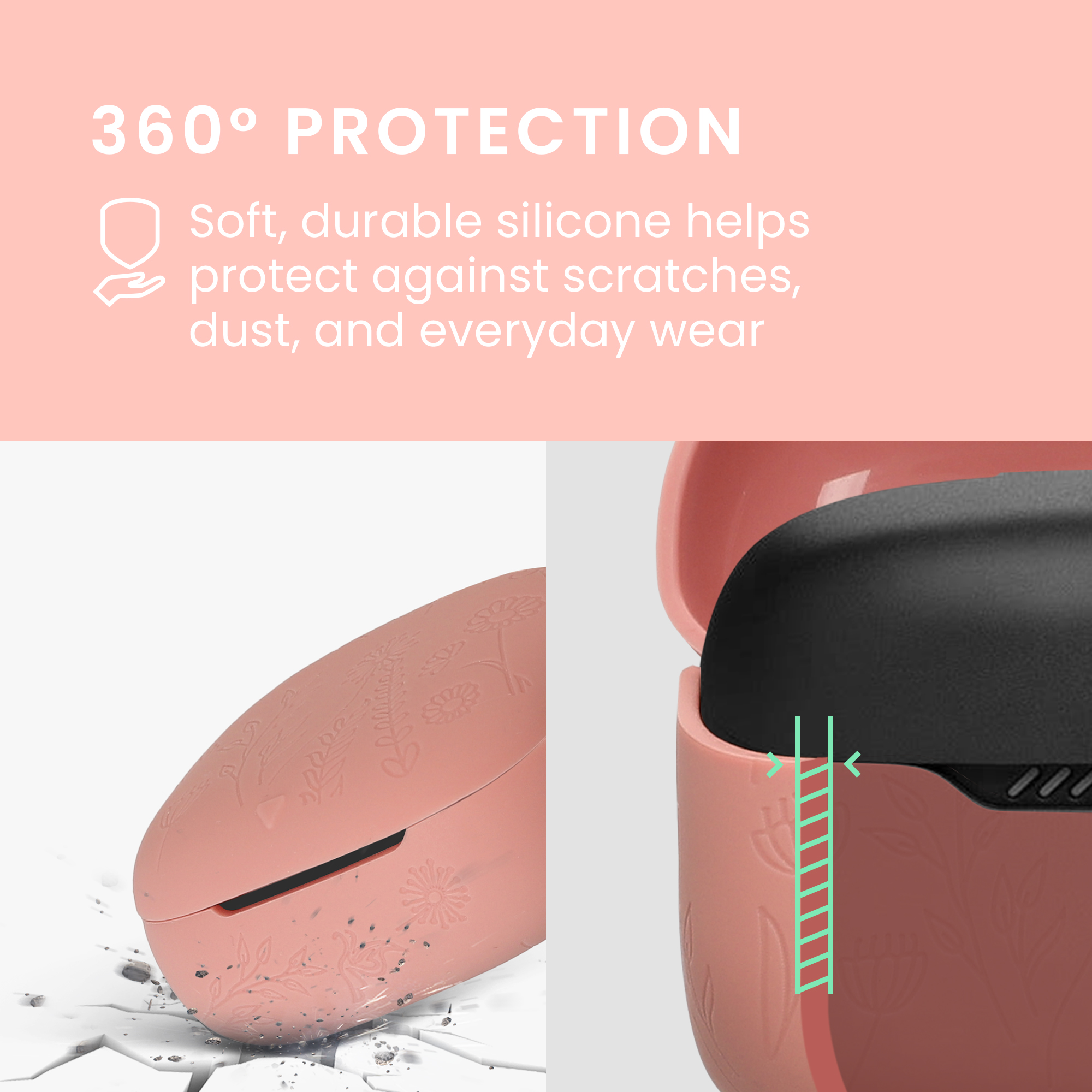 Pouzdro kwmobile pro Anker Soundcore Liberty 5 Case, Cover Embossed Pattern