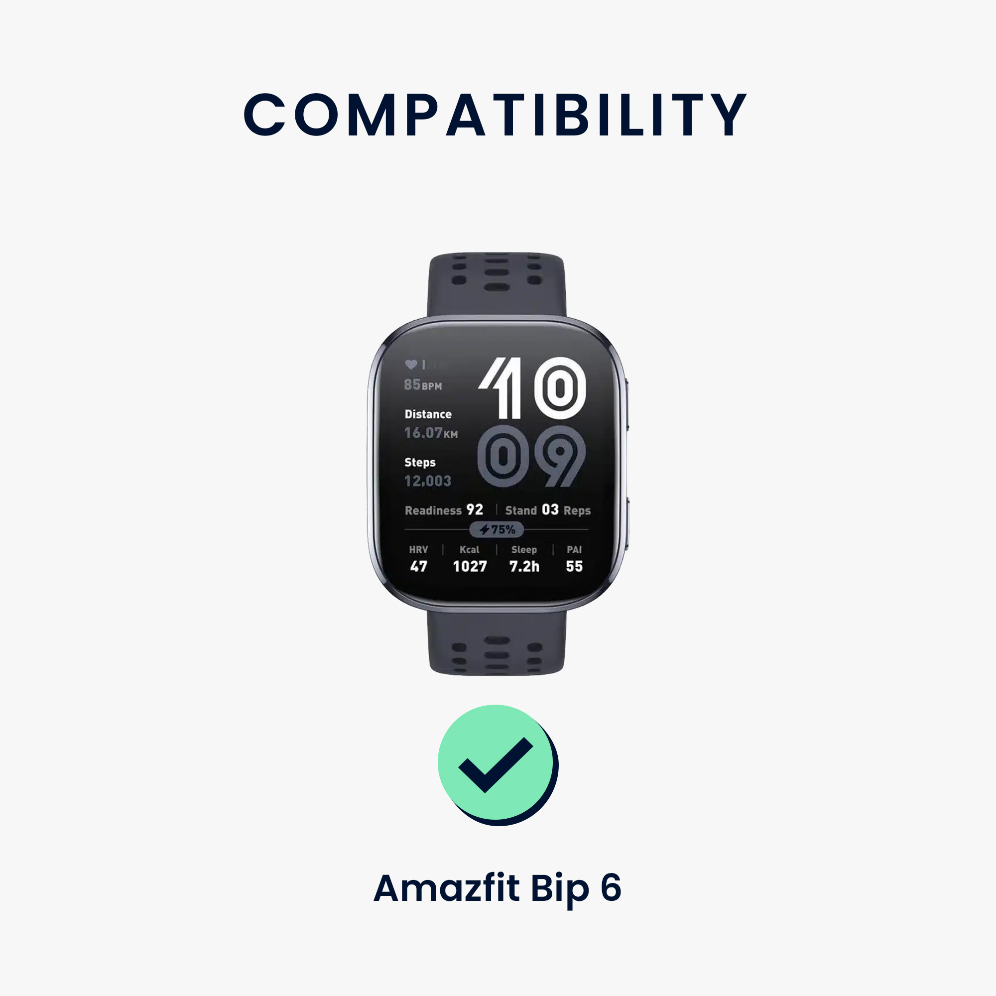 Řemínek 22mm Amazfit Bip 6/Bip 5 Unity/Bip 5/GTS 3/Balance 2... 22mm kwmobile TPU černý
