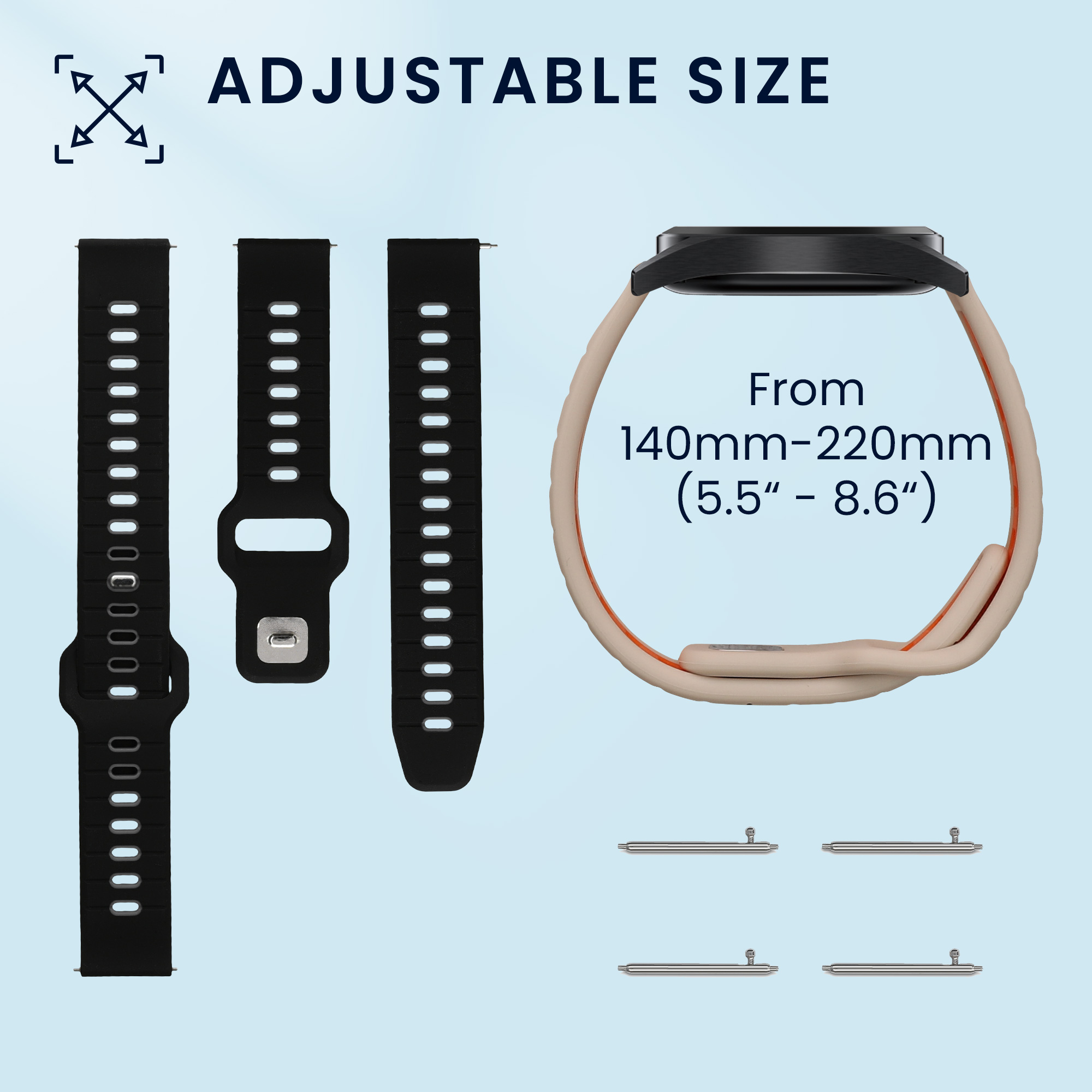 Řemínek kwmobile pro Garmin vivoactive 6 / vivomove Trend / Forerunner 55 - 2 ks, bílá / oranžová / černá / šedá
