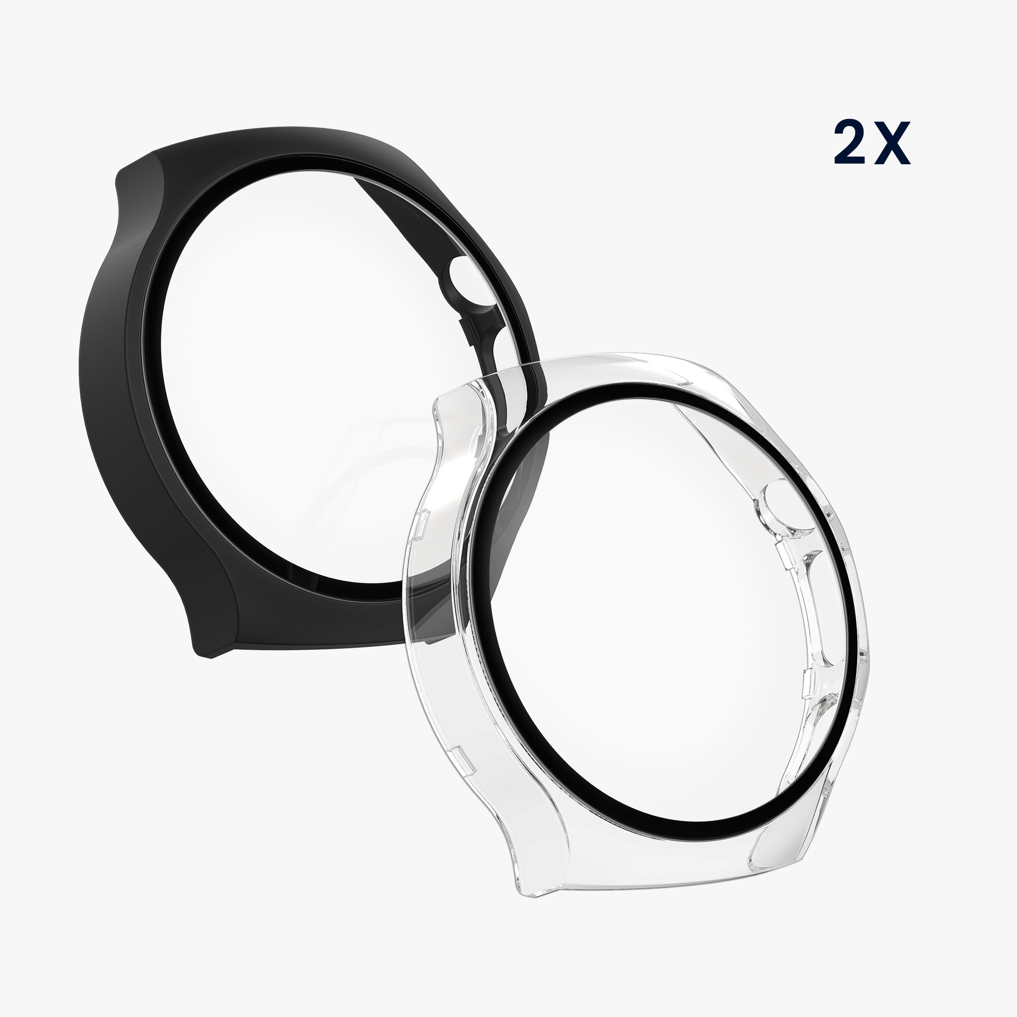 Ochranný kryt hodinky Huawei Watch 5 42mm tvrzené sklo sada 2 ks černá/průhledná kwmobile