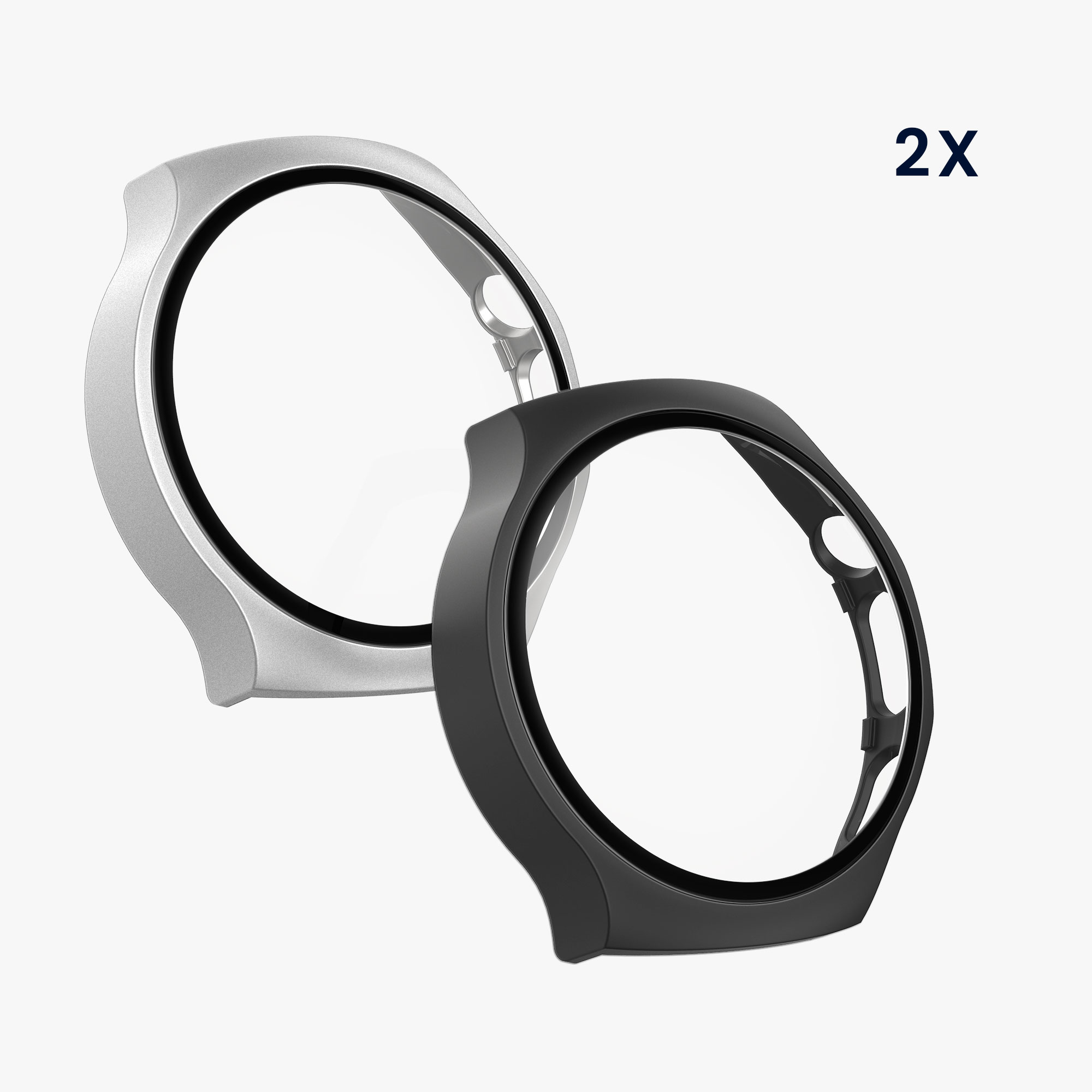 Ochranný kryt hodinky Huawei Watch 5 46mm tvrzené sklo sada 2 ks černá/stříbrná kwmobile