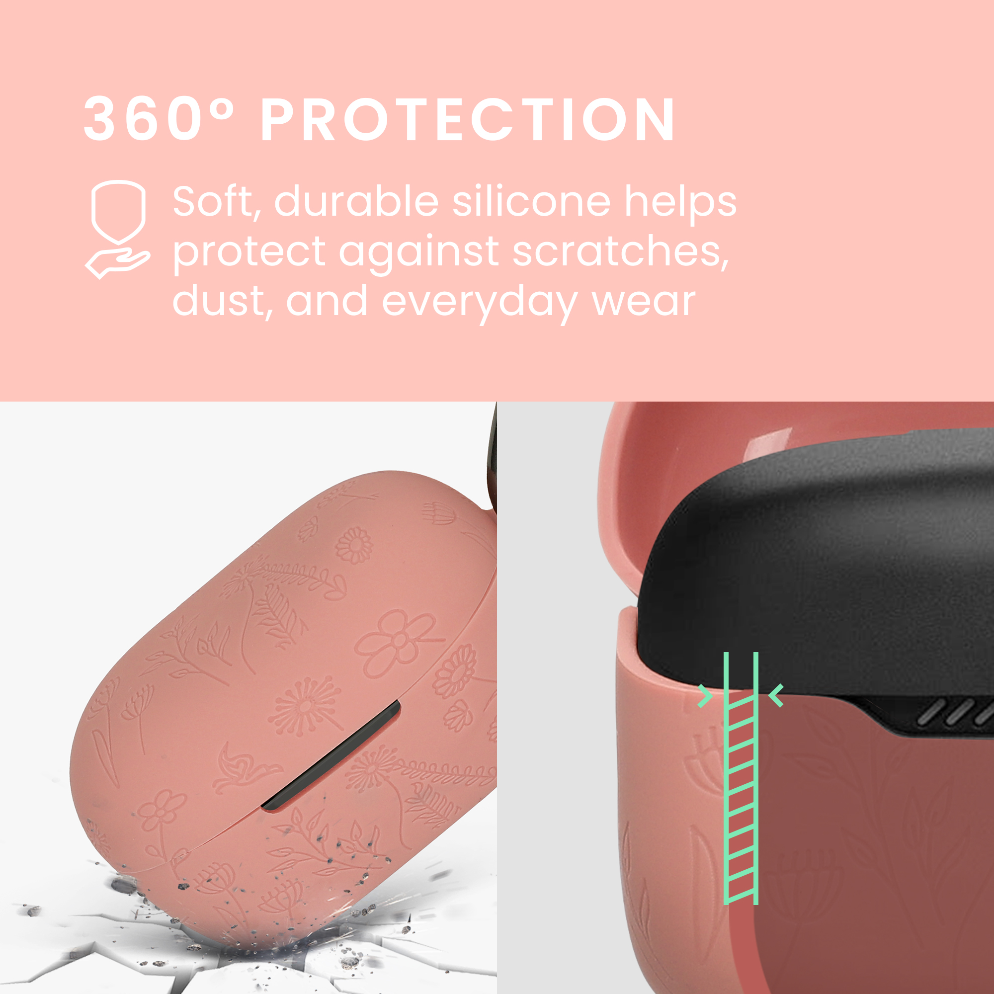 Silikonové pouzdro přenošení sluchátka Bose QuietComfort Earbuds Cover Embossed Pattern kwmobile