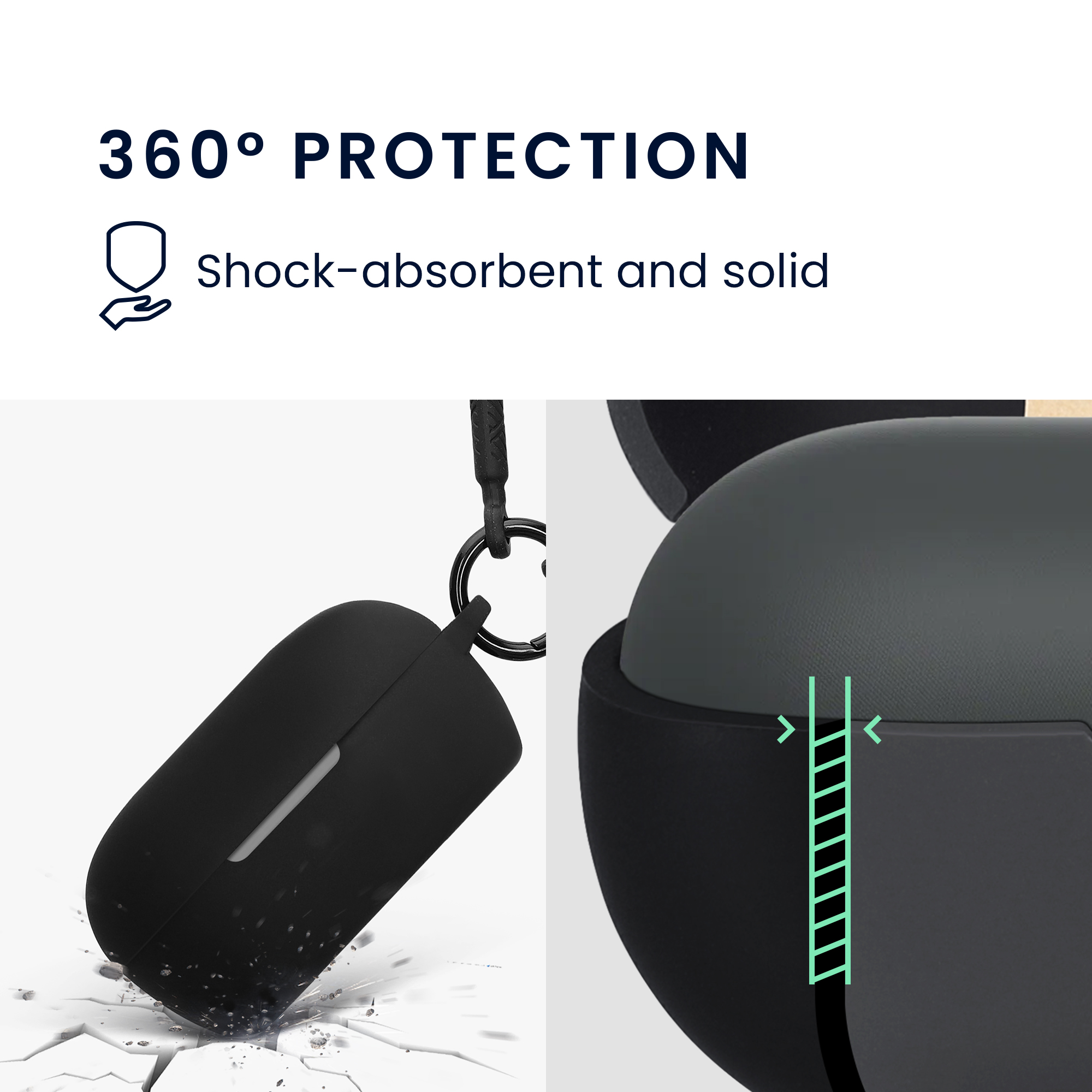 Silikonový obal nabíjecí pouzdro sluchátka Bose QuietComfort Earbuds černá kwmobile