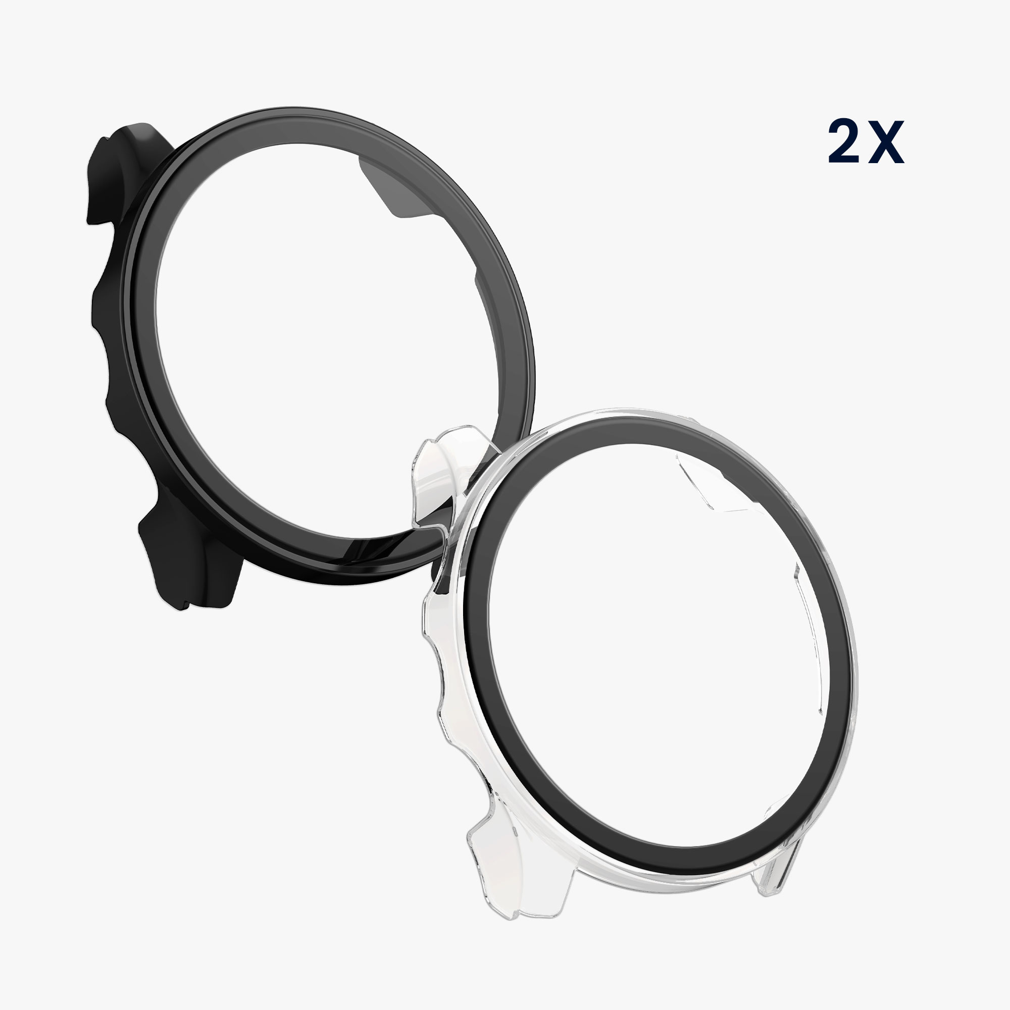 Tvrzené sklo s rámečkem Garmin Forerunner 570 42mm kwmobile 2 ks transparentní