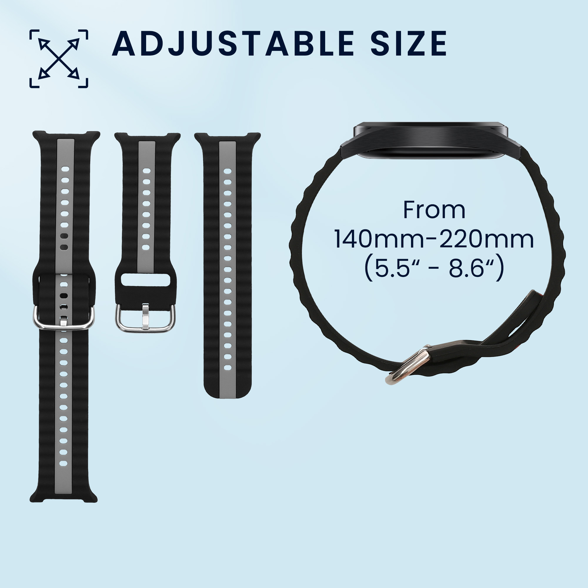 2x Řemínek na hodinky Galaxy Watch 8 Galaxy / Galaxy Watch 8 Classic 46mm Straps kwmobile černý