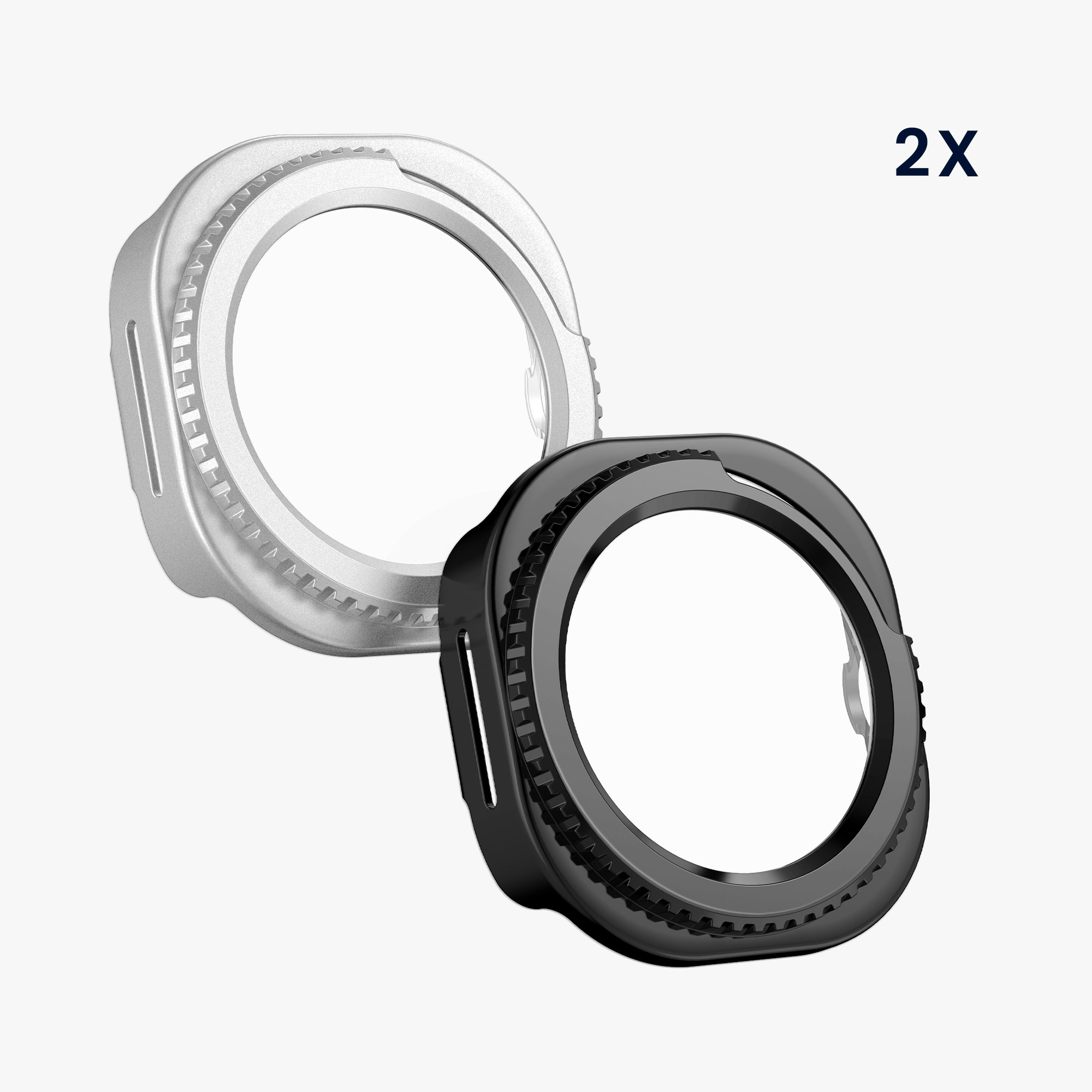 2x Ochranné sklo na hodinky Galaxy Watch 8 Classic (46mm) kwmobile černý/stříbrný