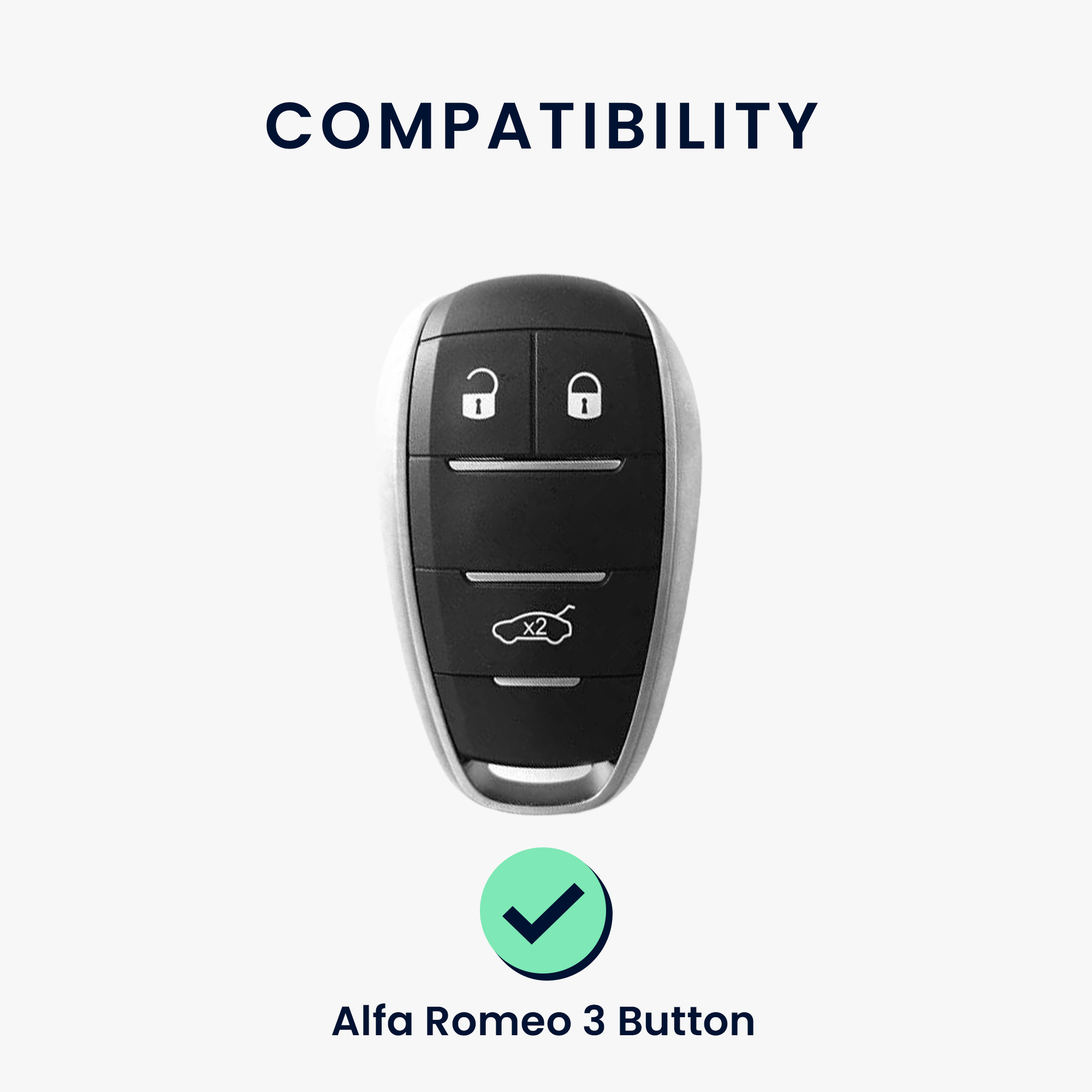 Obal na autoklíč Alfa Romeo se 3 tlačítky kwmobile - černá a modrá