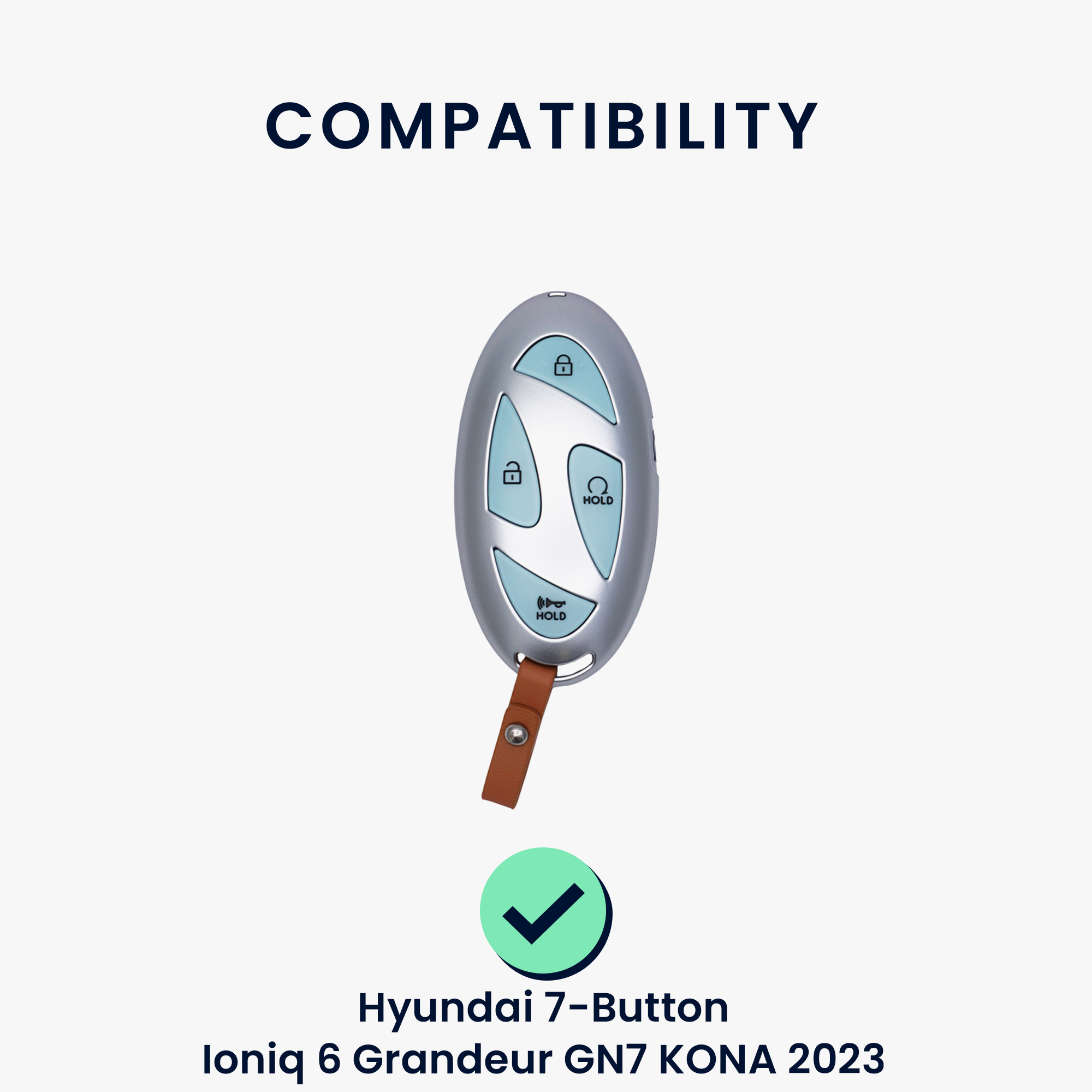 Pouzdro na klíč od auta kwmobile pro Hyundai 7-Button Ioniq 6 Grandeur GN7… - černá / fialová