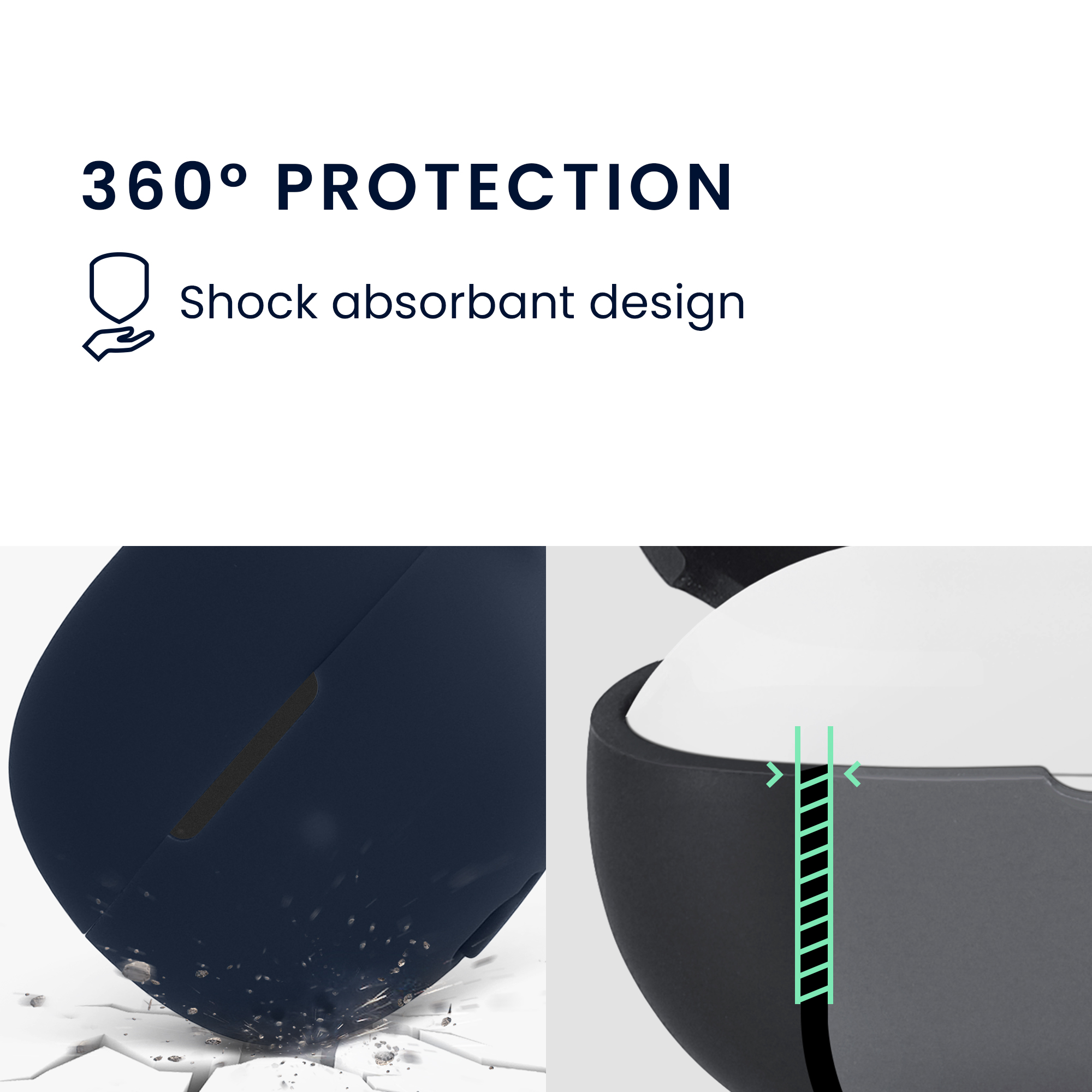 Pouzdro na sluchátka kwmobile pro Shokz OpenDots ONE, tmavě modrá