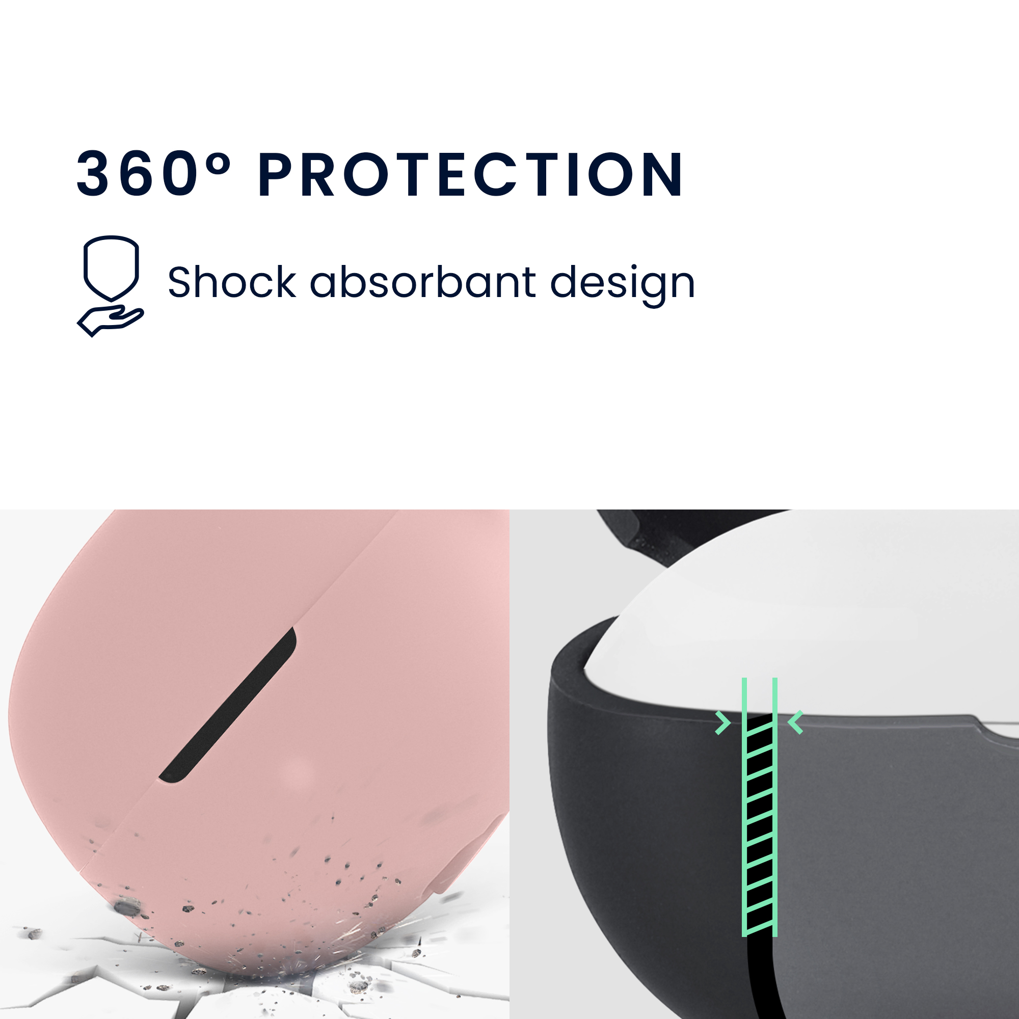 Pouzdro na sluchátka kwmobile pro Shokz OpenDots ONE, pudrově růžová